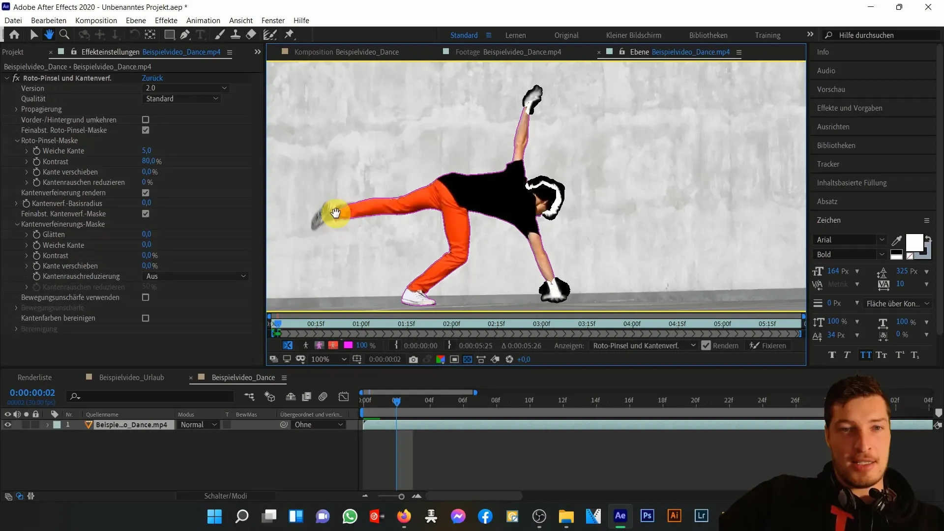 Effektive Nutzung des Rotobrush-Tools in After Effects