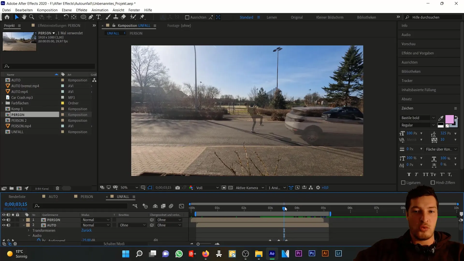 Simulovat dopravní nehodu: precizní vyřezávání osob v After Effects Simulace autonehody: přesné vystřihování osob v programu After Effects
