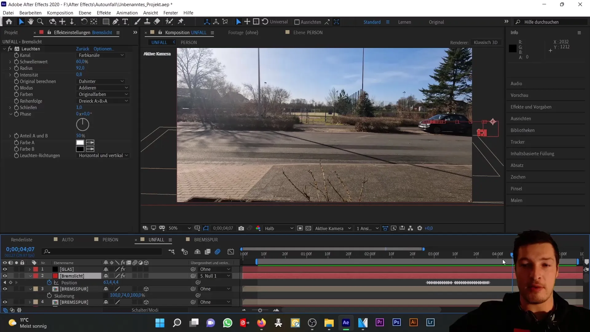 Autounfall simulieren: Realistische Glassplitter in After Effects erstellen