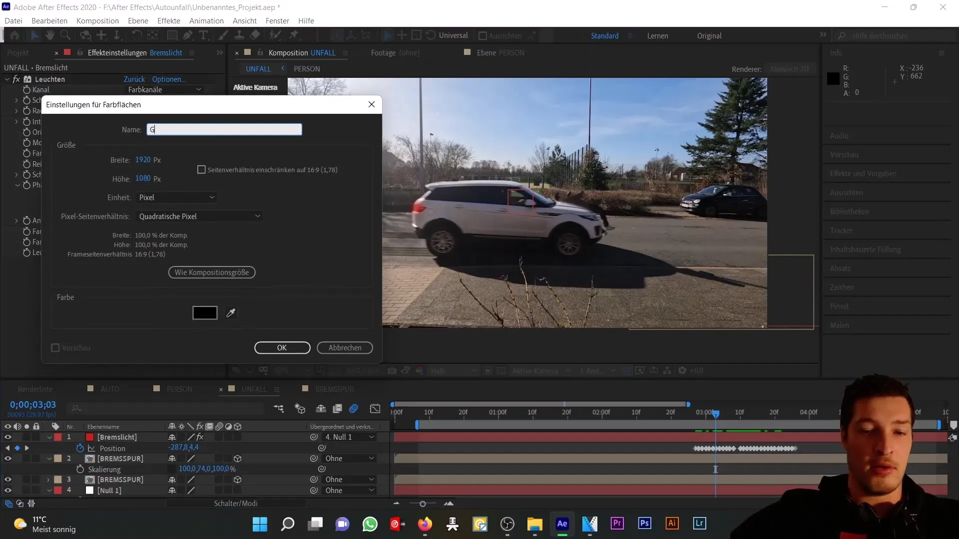 Autounfall simulieren: Realistische Glassplitter in After Effects erstellen
