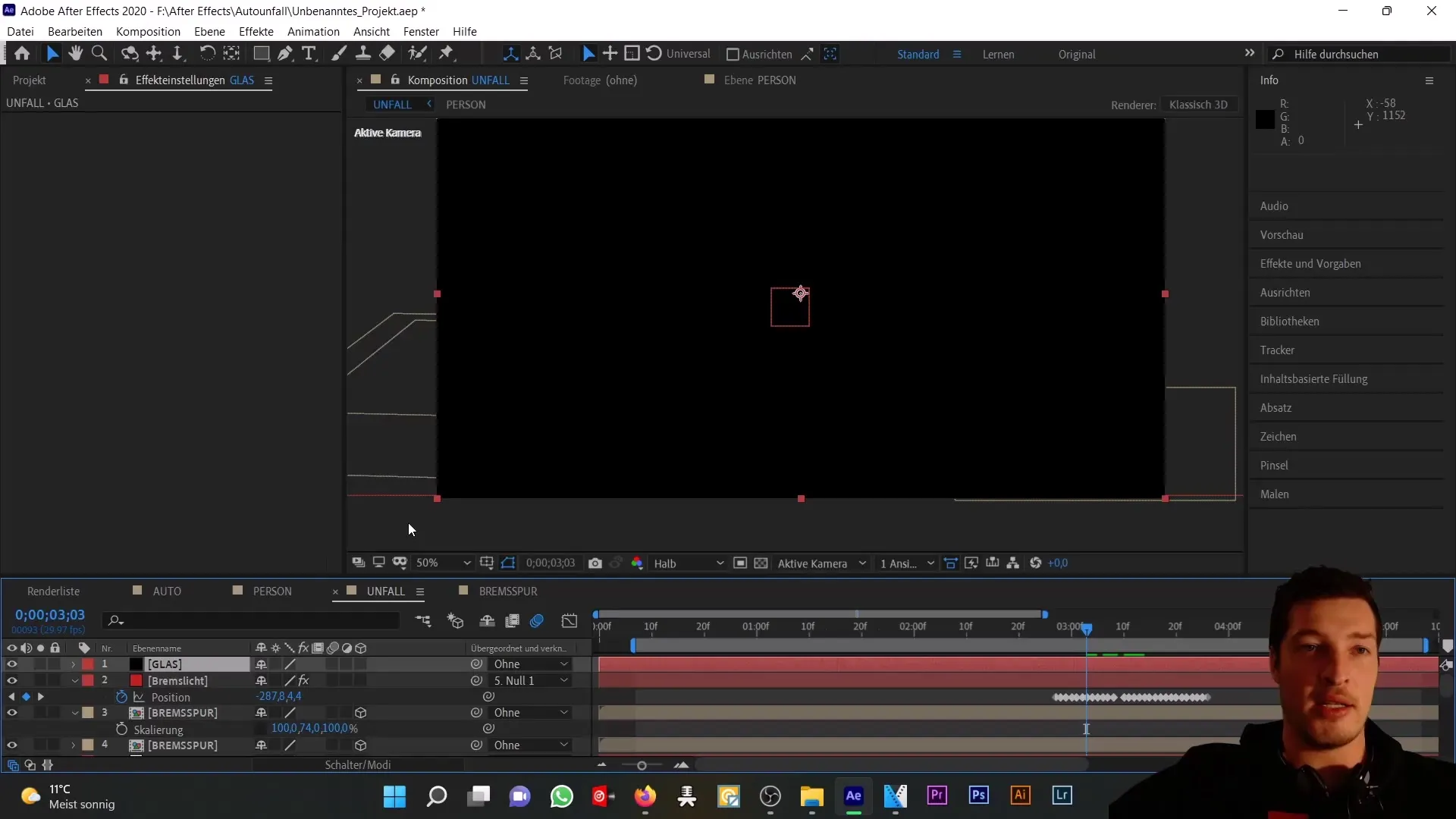 Autounfall simulieren: Realistische Glassplitter in After Effects erstellen