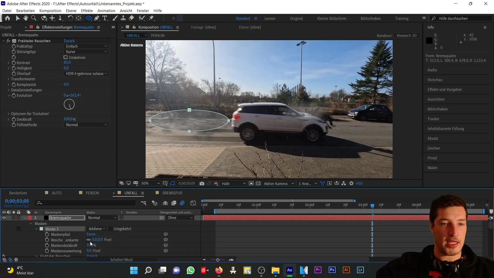 Realistischer Qualmeffekt in After Effects für Autounfälle erstellen