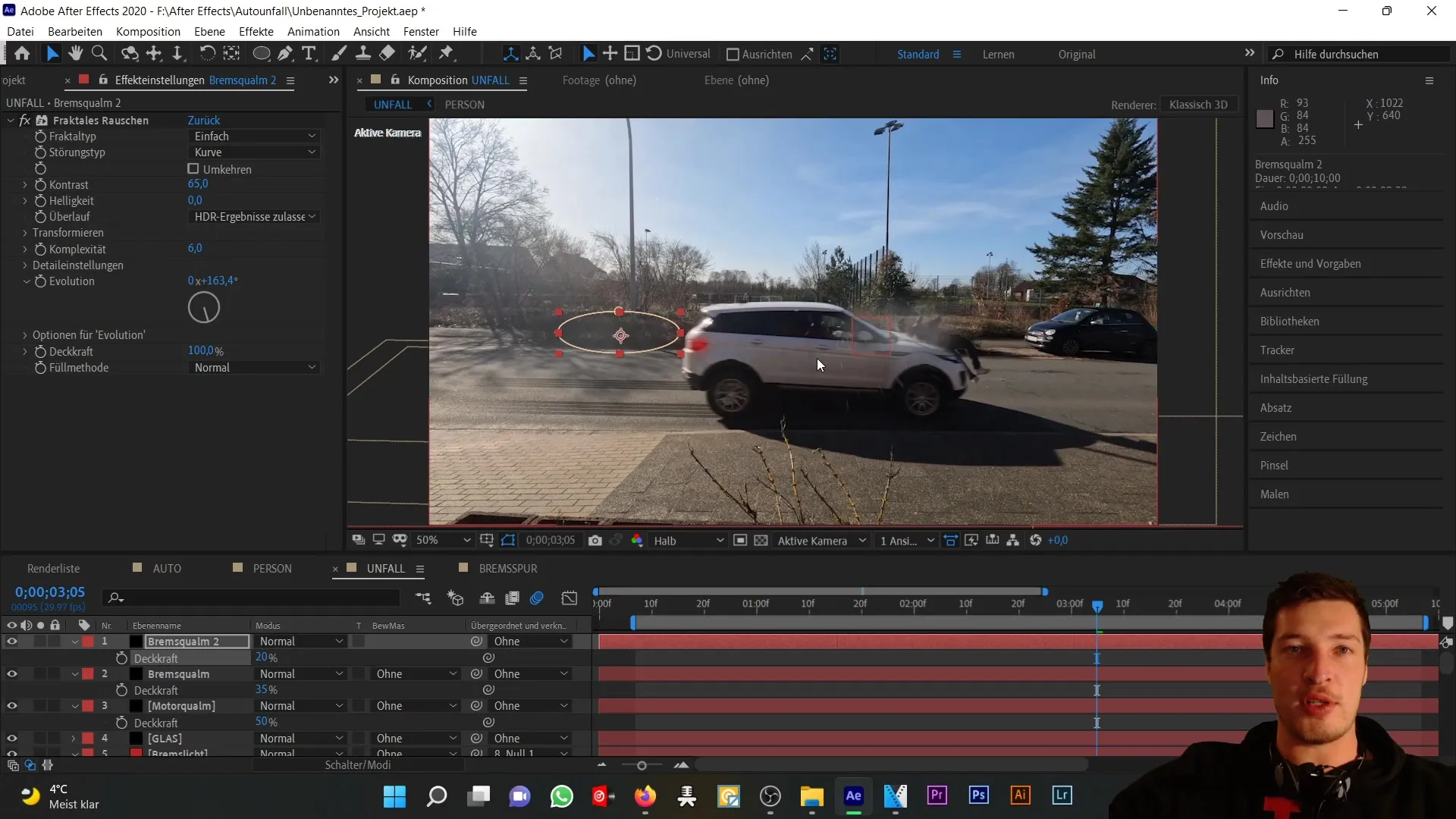 Realistischer Qualmeffekt in After Effects für Autounfälle erstellen