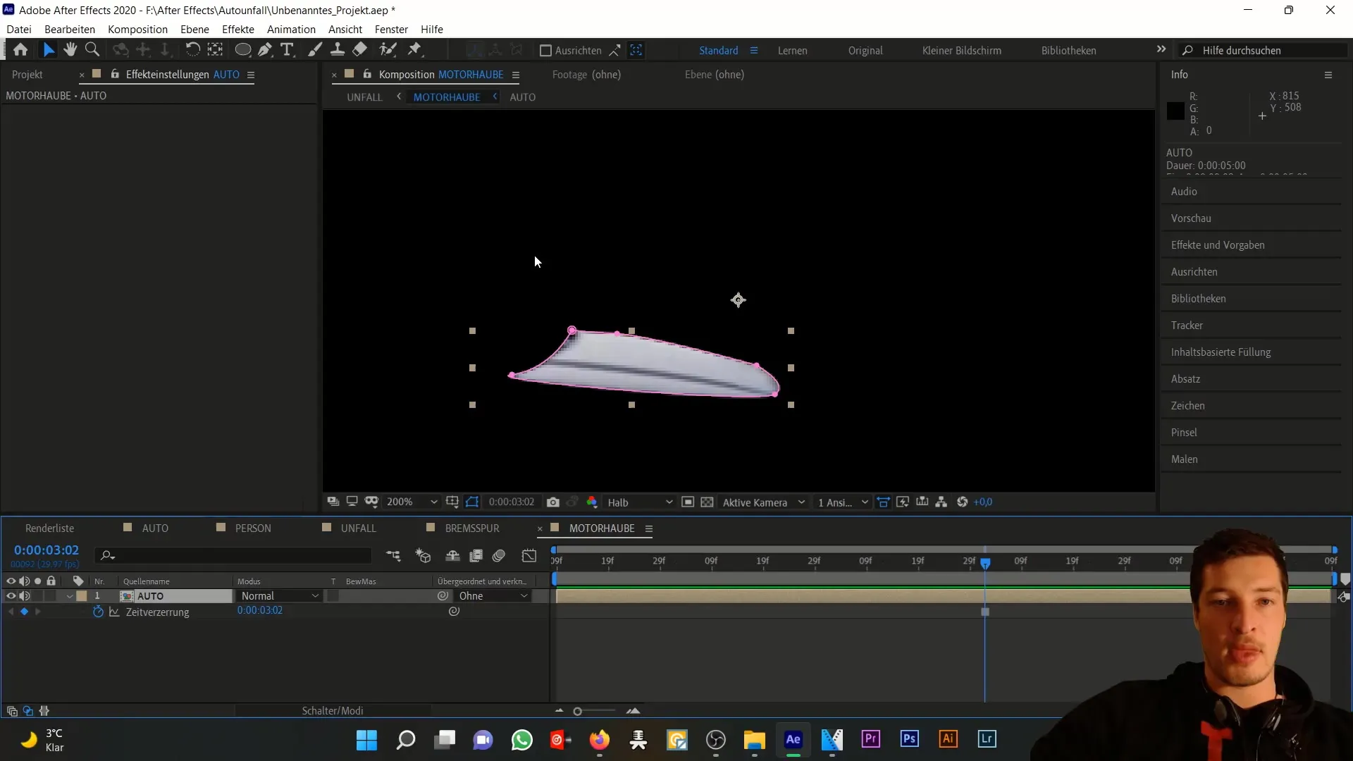 Simulasi realistis dari kerusakan pada kap mesin di After Effects Simulasi realistis kerusakan pada penutup mesin di After Effects