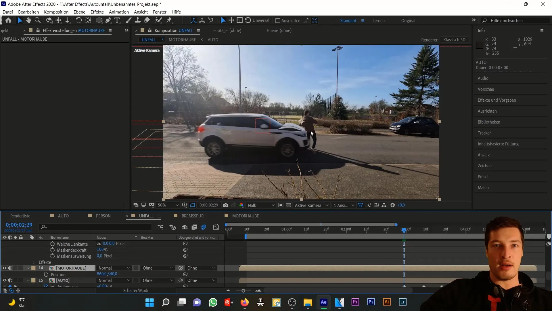 Simulasi realistis kerusakan pada kap mesin di After Effects Simulasi realistis kerusakan pada penutup kap mesin di After Effects