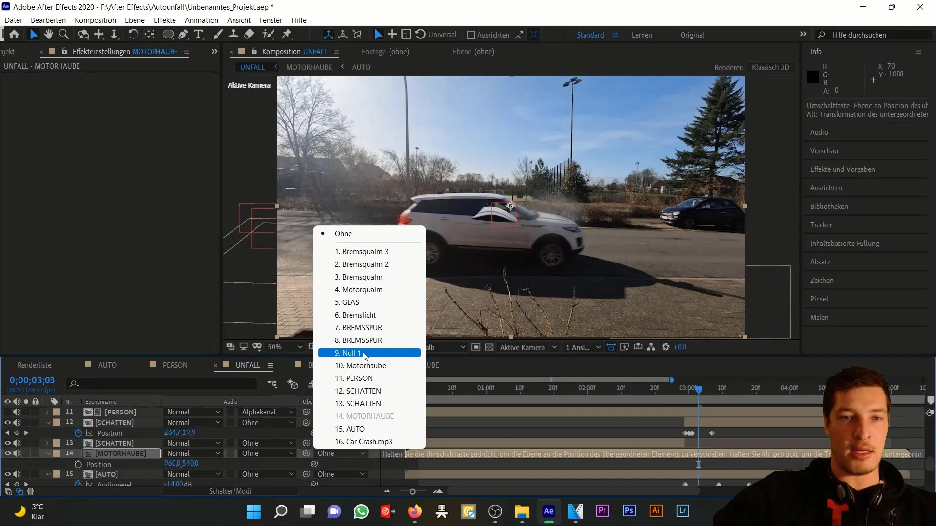 Simulasi realistis kerusakan pada kap mesin di After Effects Simulasi realistis kerusakan pada penutup mesin di After Effects