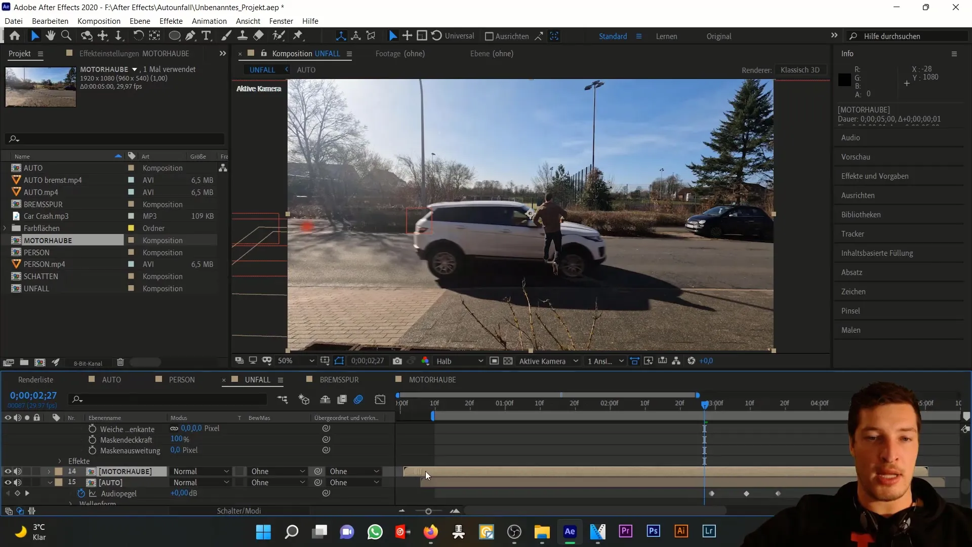 Simulasi realistis kerusakan pada kap mobil di After Effects Simulasi realistis kerusakan pada kap mesin di After Effects