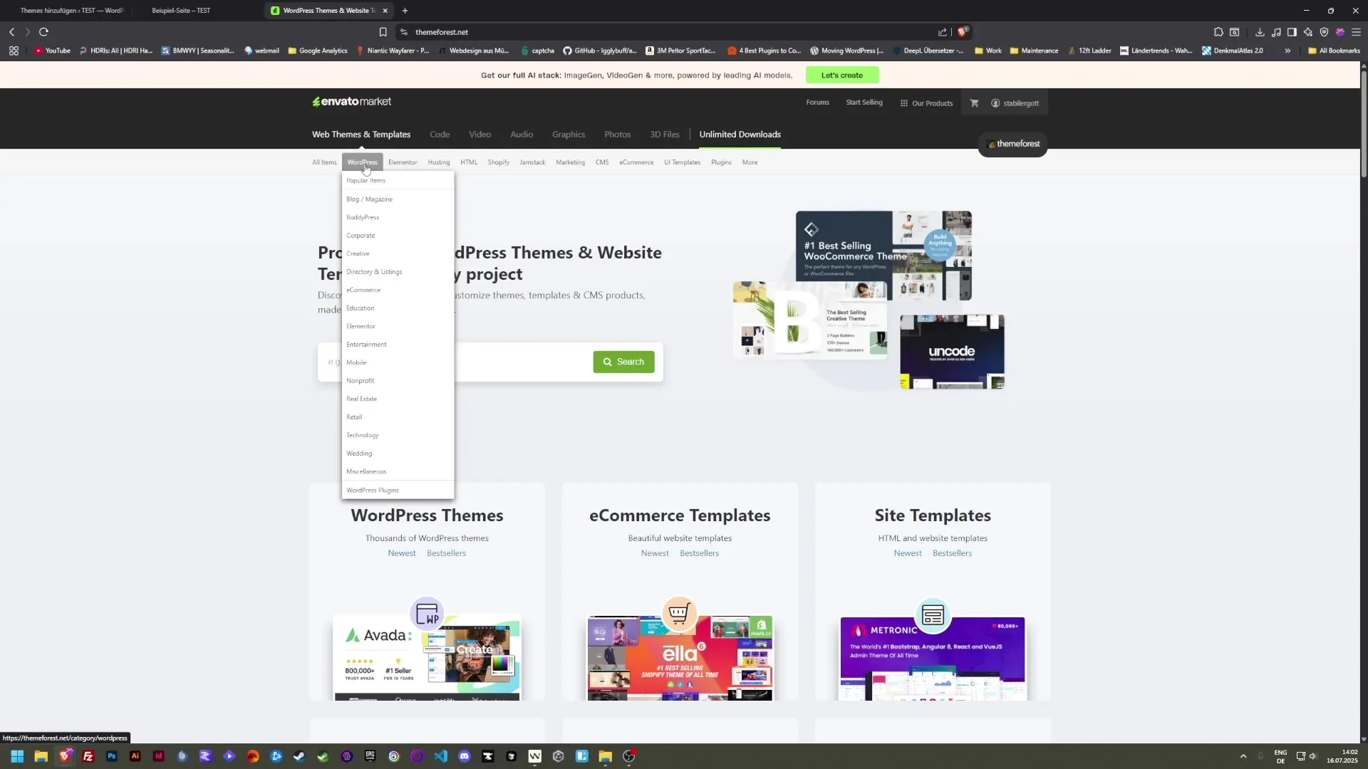 Themen finden und installieren in WordPress