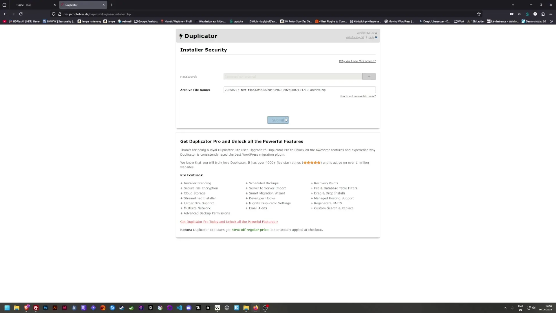 Backup mit Duplicator: Sicher deine Webseite