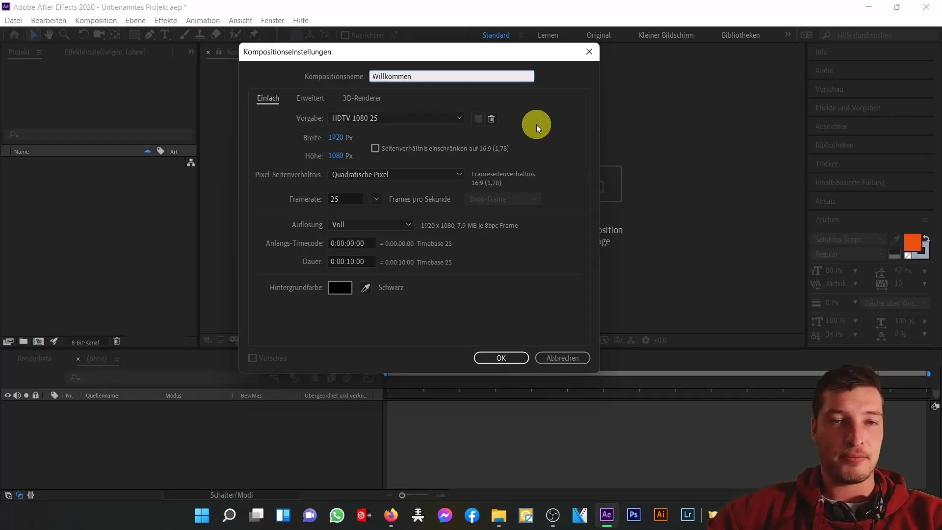 Gambaran dasar antarmuka pengguna After Effects Gambaran dasar antarmuka pengguna dari After Effects