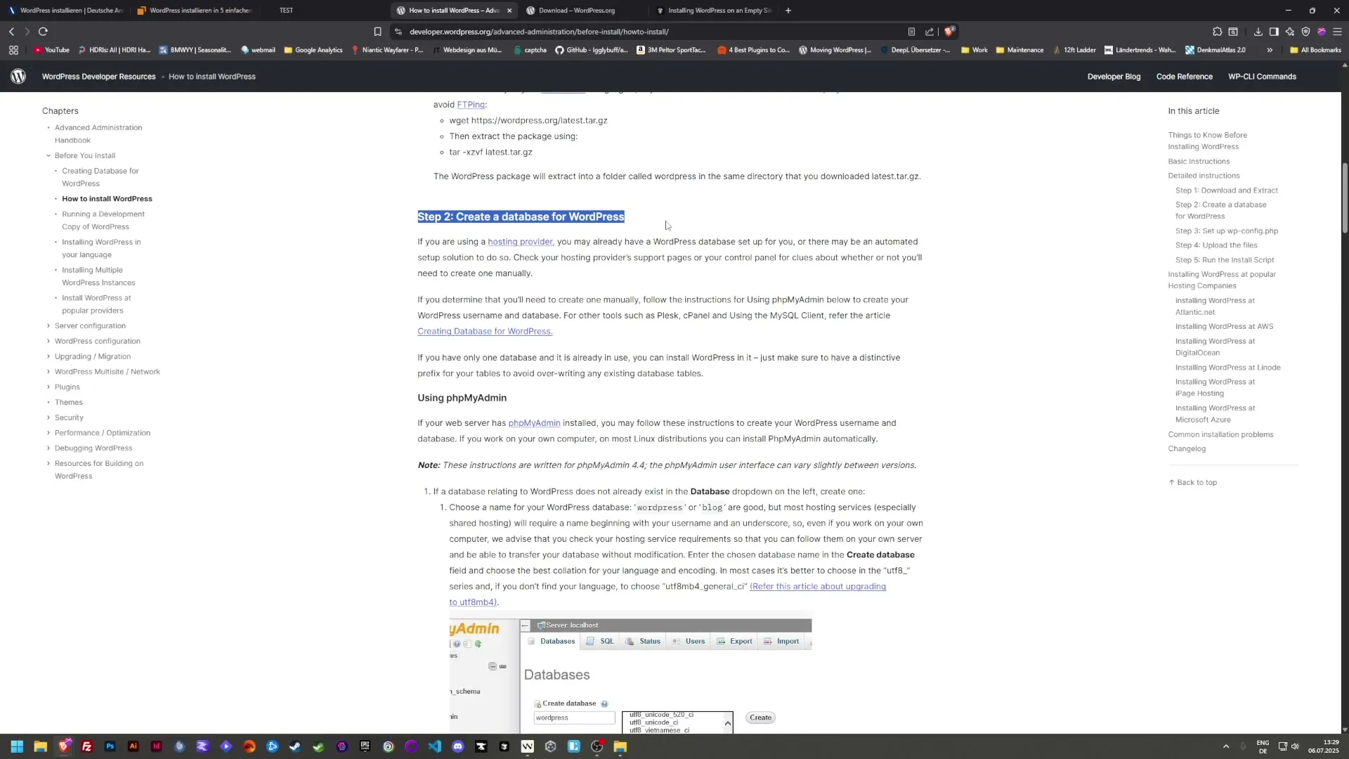 Einfache WordPress Installation Schritt f&uuml;r Schritt
