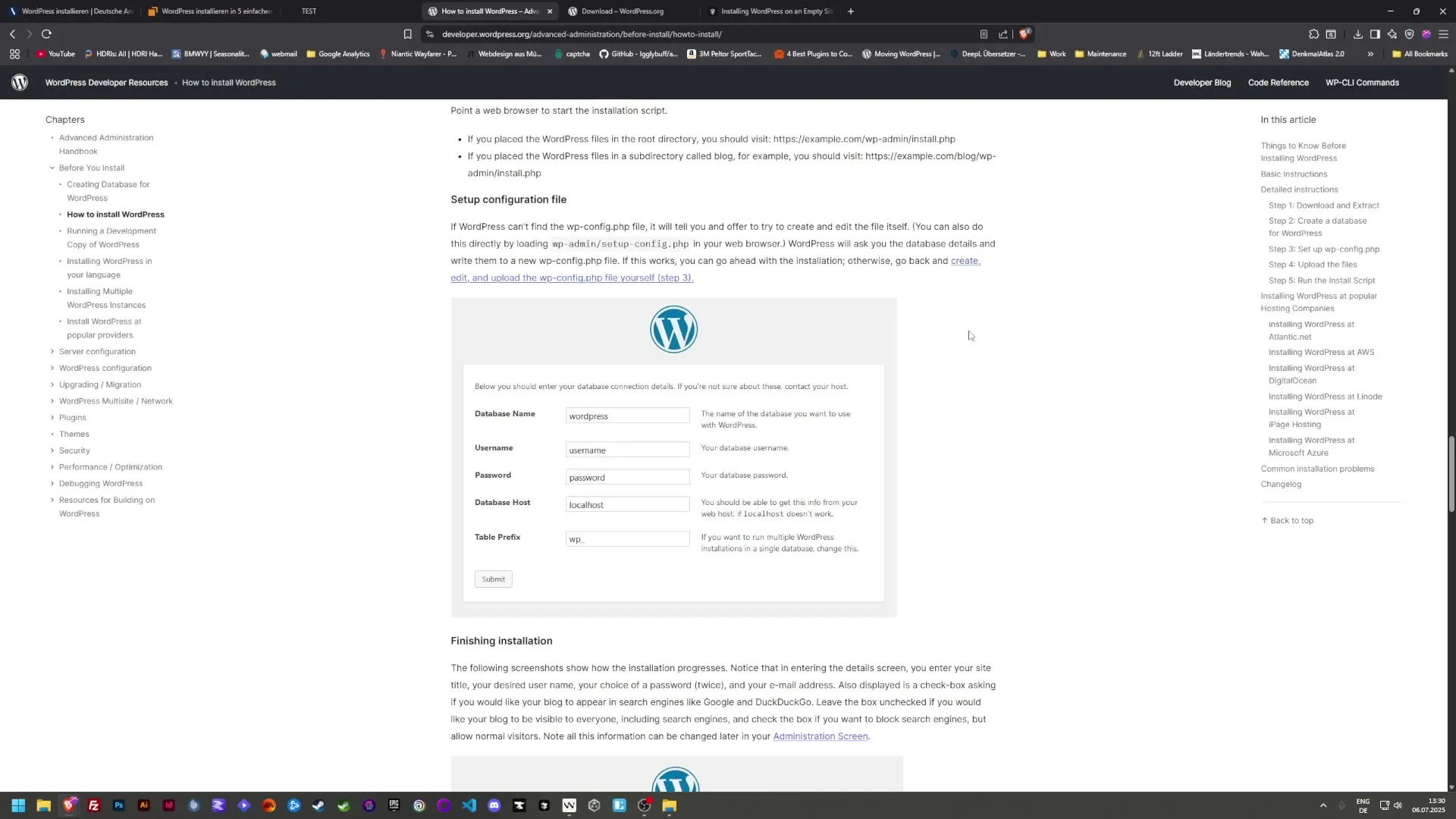 Einfache WordPress Installation Schritt f&uuml;r Schritt