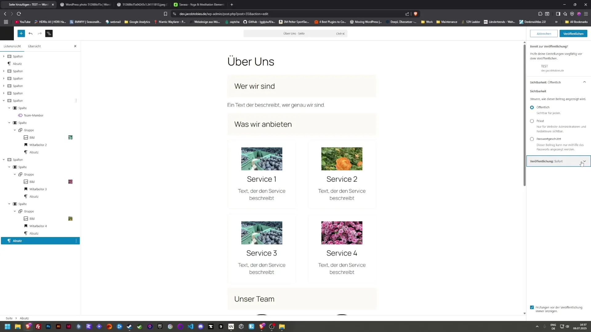 &Uuml;ber uns-Seite effektiv erstellen mit WordPress
