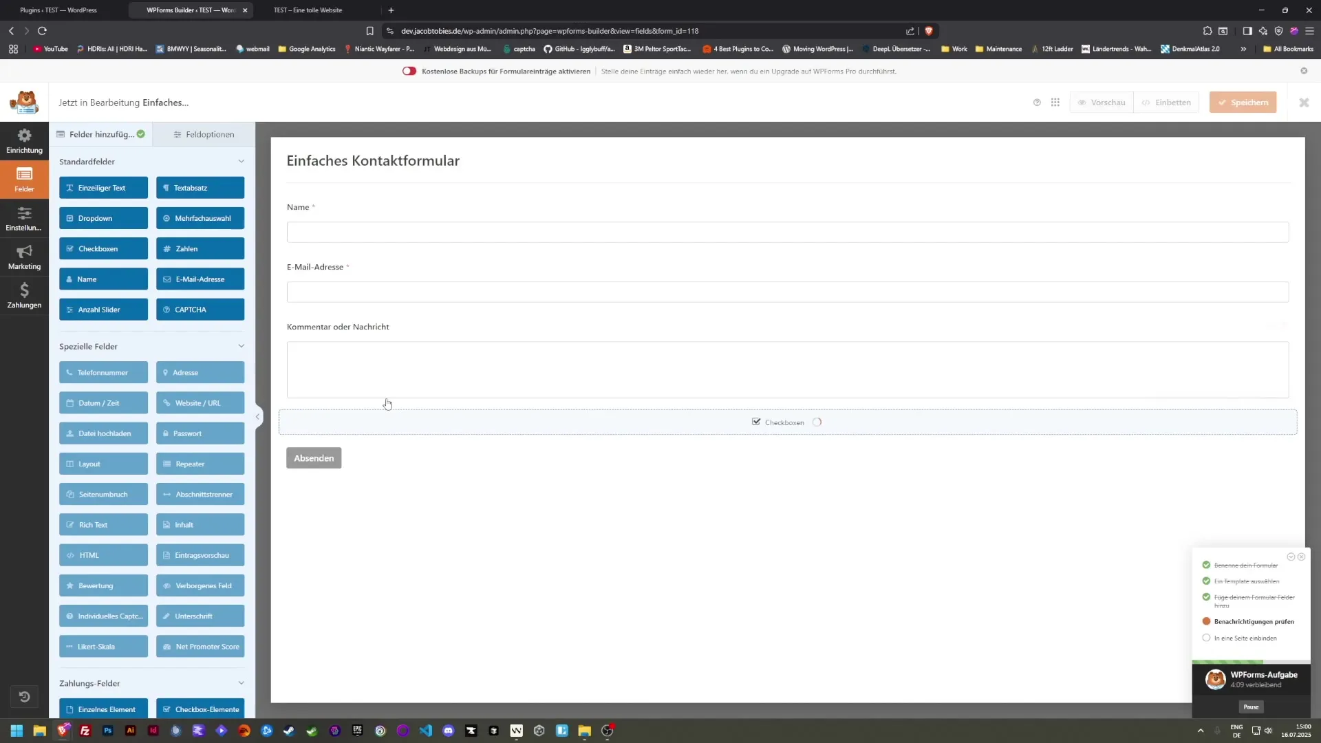 Kontaktformular mit Contact Form 7 f&uuml;r deine Webseite erstellen
