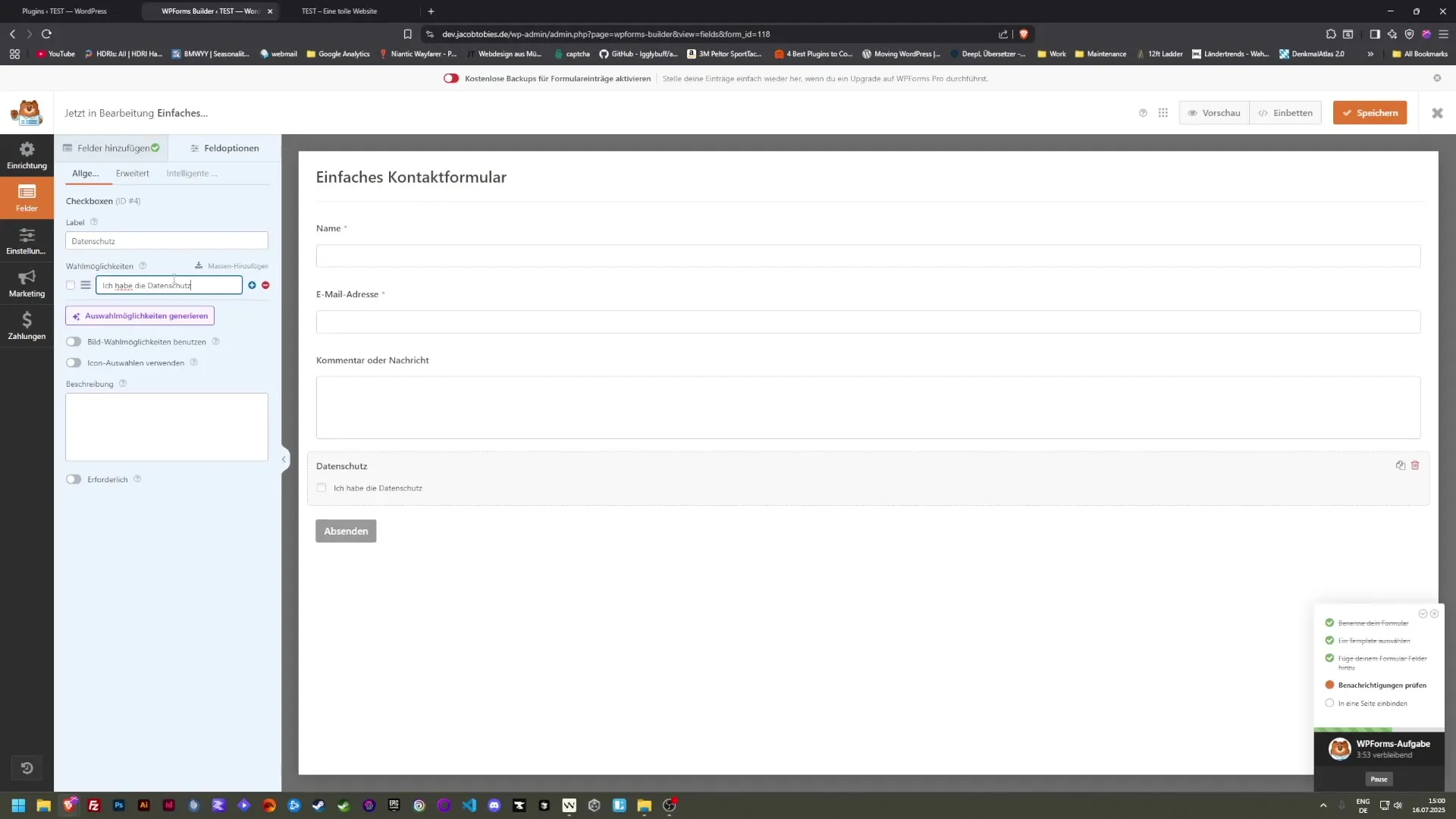 Kontaktformular mit Contact Form 7 f&uuml;r deine Webseite erstellen
