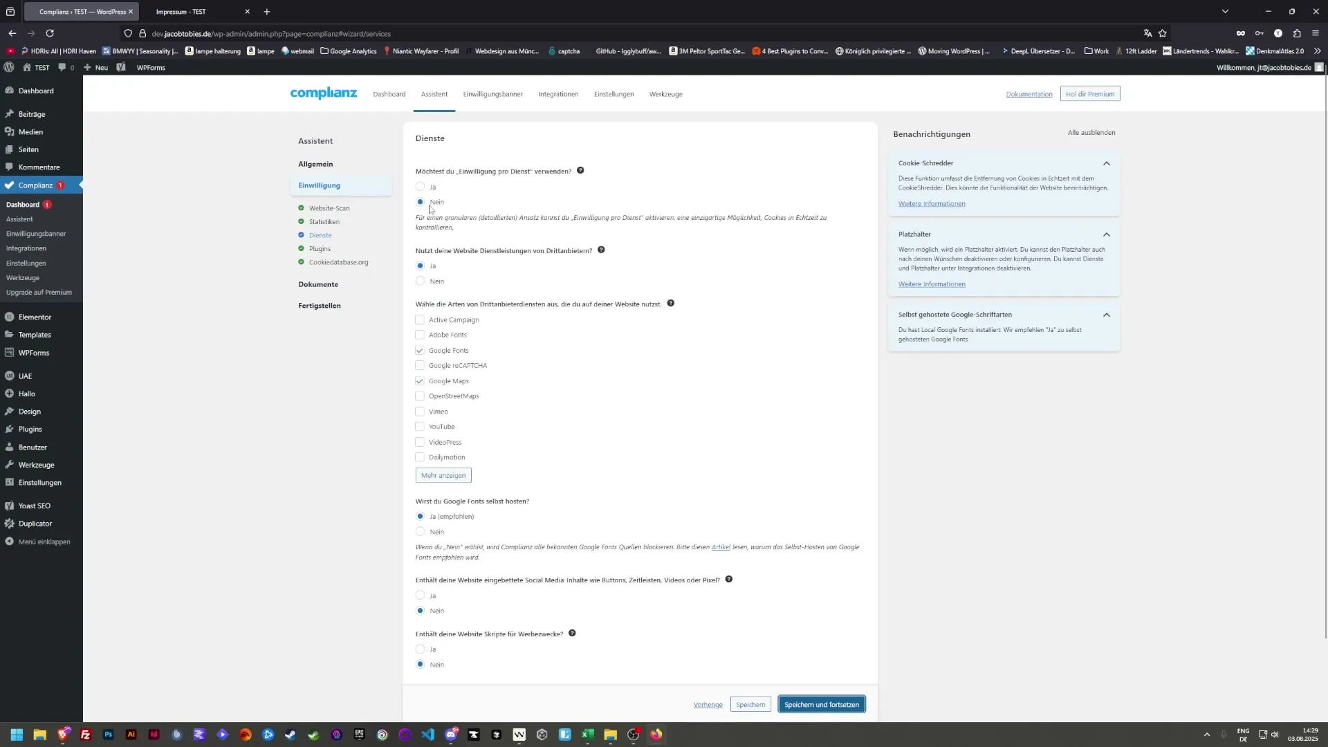 Konfiguration des Cookie-Banners mit Complianz leicht gemacht