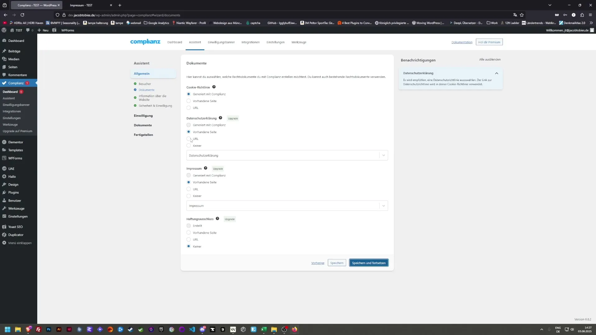 Konfiguration des Cookie-Banners mit Complianz leicht gemacht