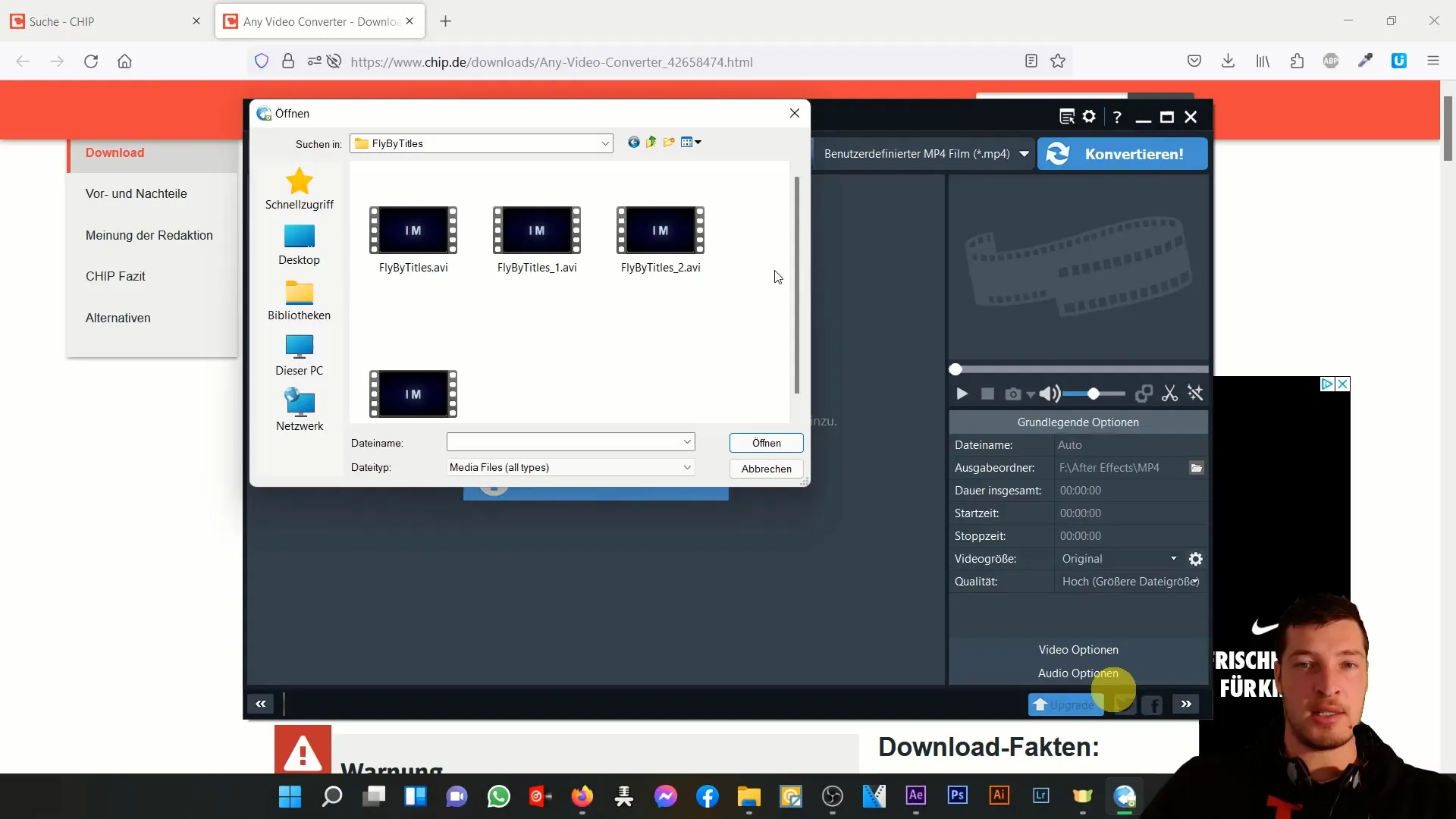 Anleitung zur Konvertierung von AVI und MOV zu MP4 mit Any Video Converter