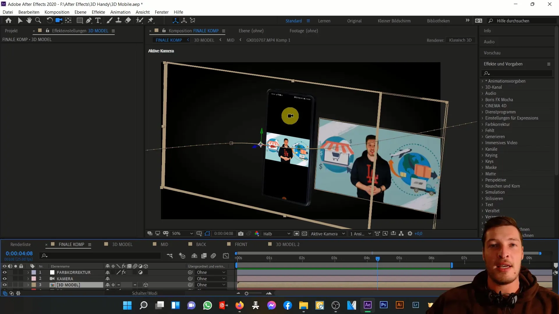 Membuat ponsel 3D di After Effects sendiri Membuat ponsel 3D di After Effects sendiri