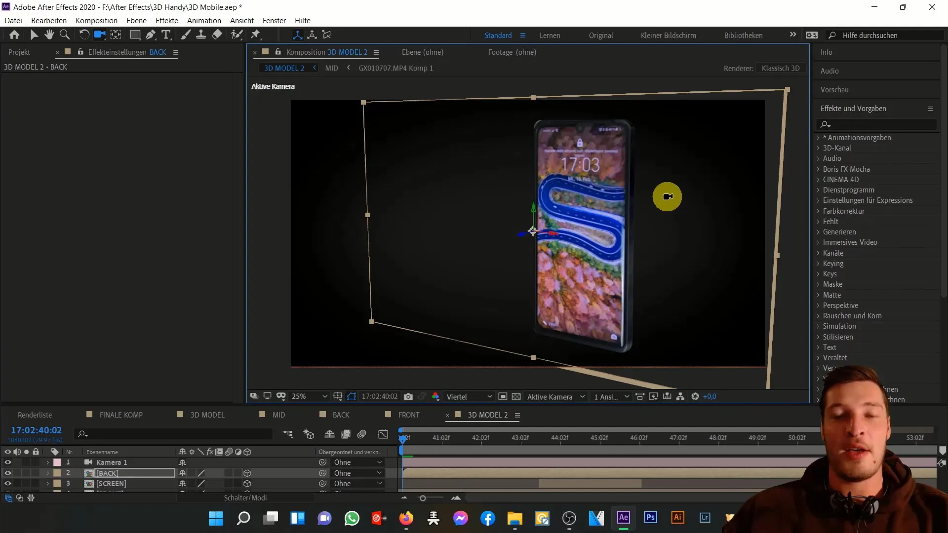 Membuat ponsel 3D di After Effects sendiri Membuat ponsel 3D di After Effects sendiri