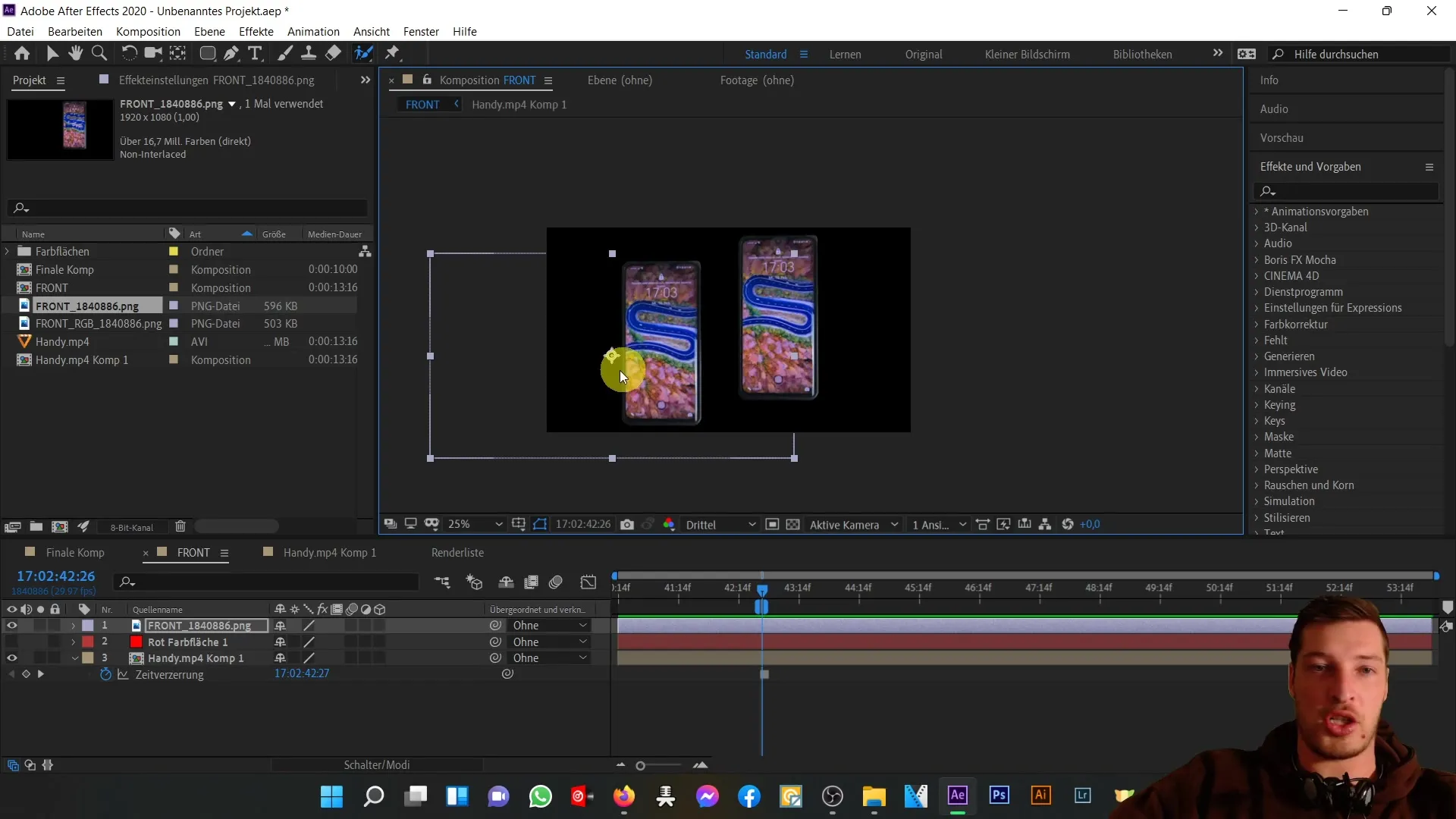 Anleitung zur Frontansicht eines Handys in After Effects