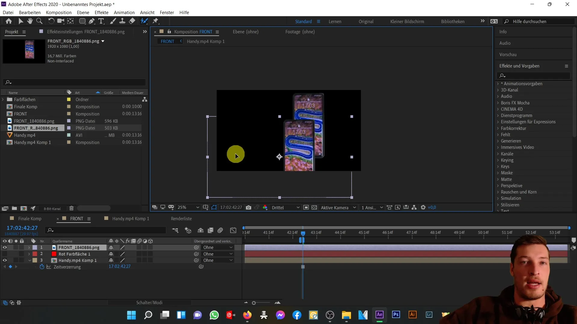 Anleitung zur Frontansicht eines Handys in After Effects