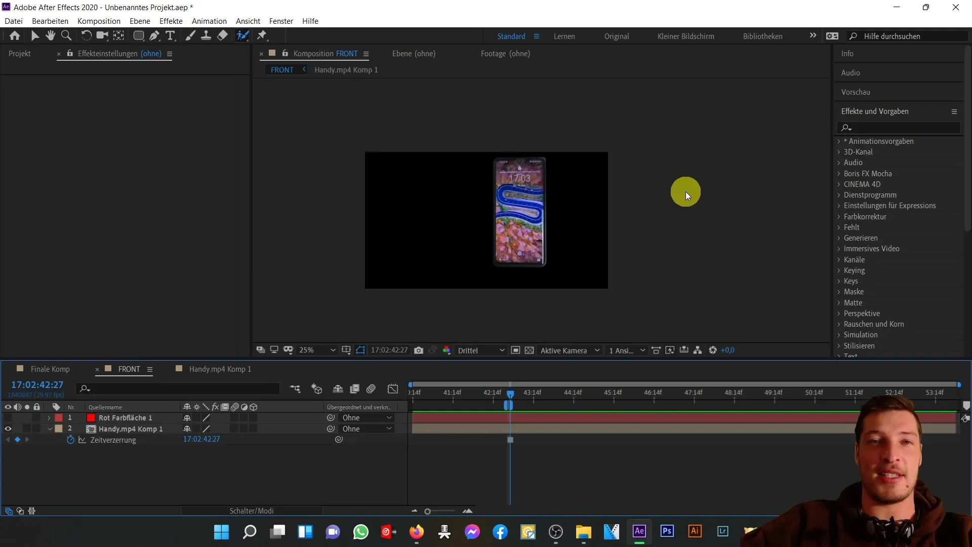 Anleitung zur Frontansicht eines Handys in After Effects