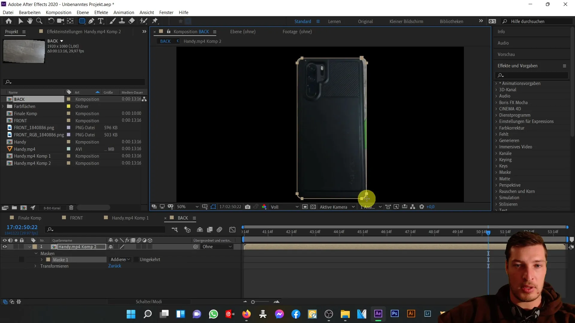 3D-Handy Rückseite erstellen in After Effects