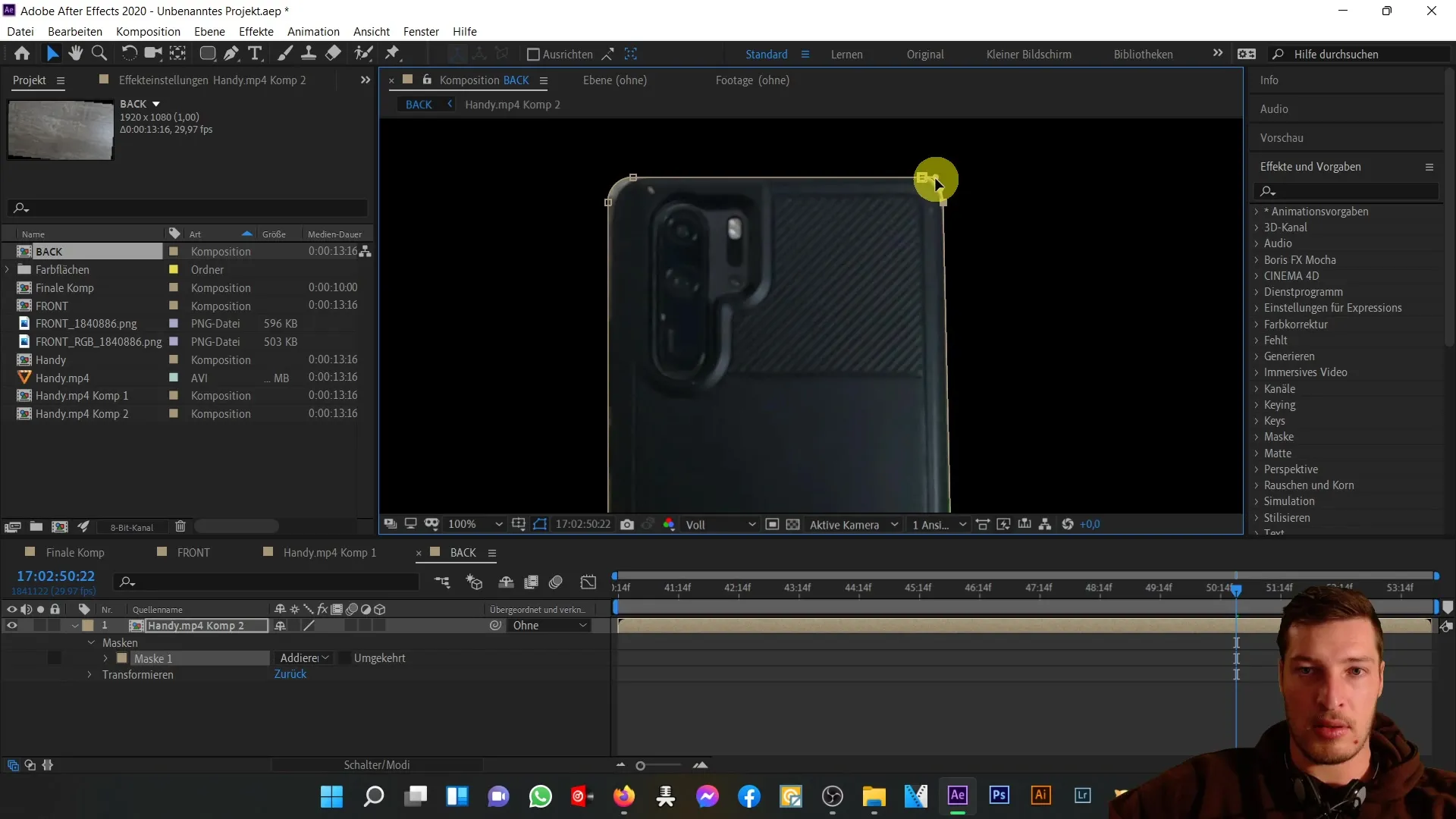 3D-Handy Rückseite erstellen in After Effects