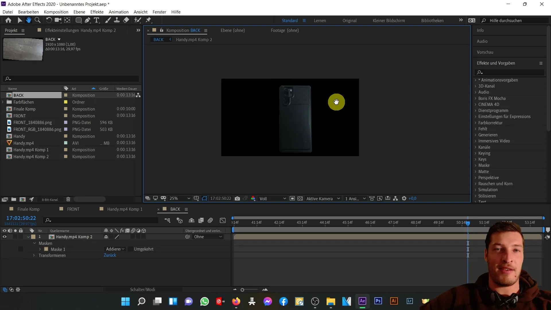 3D-Handy Rückseite erstellen in After Effects