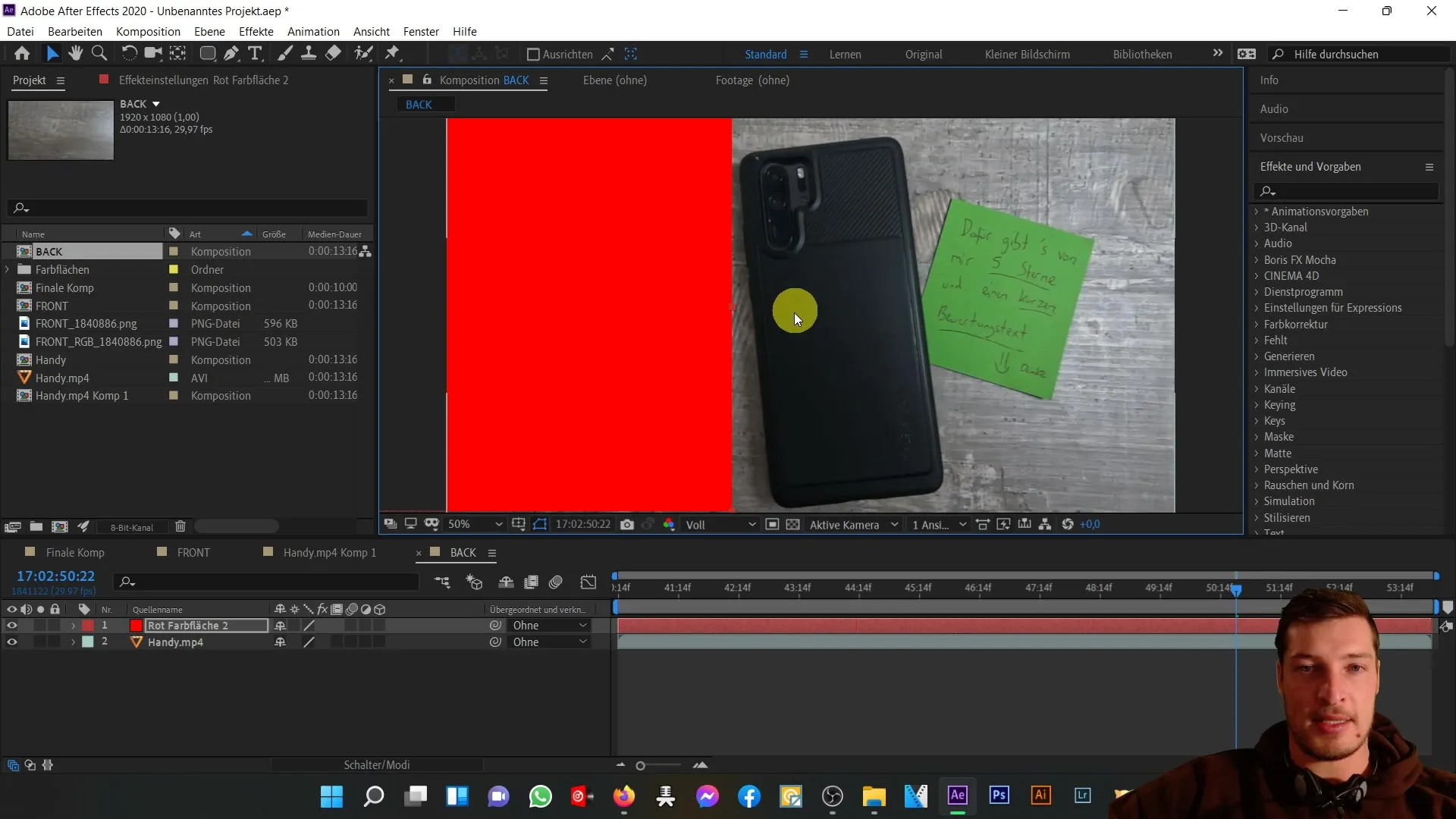 3D-Handy Rückseite erstellen in After Effects