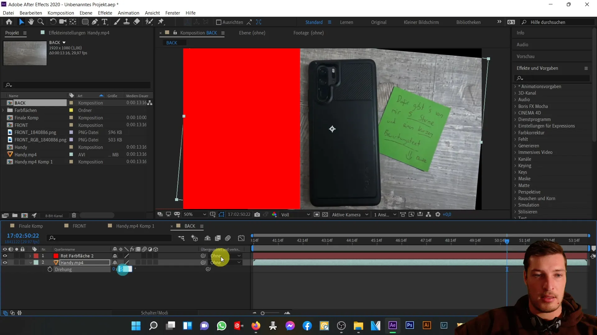 3D-Handy Rückseite erstellen in After Effects
