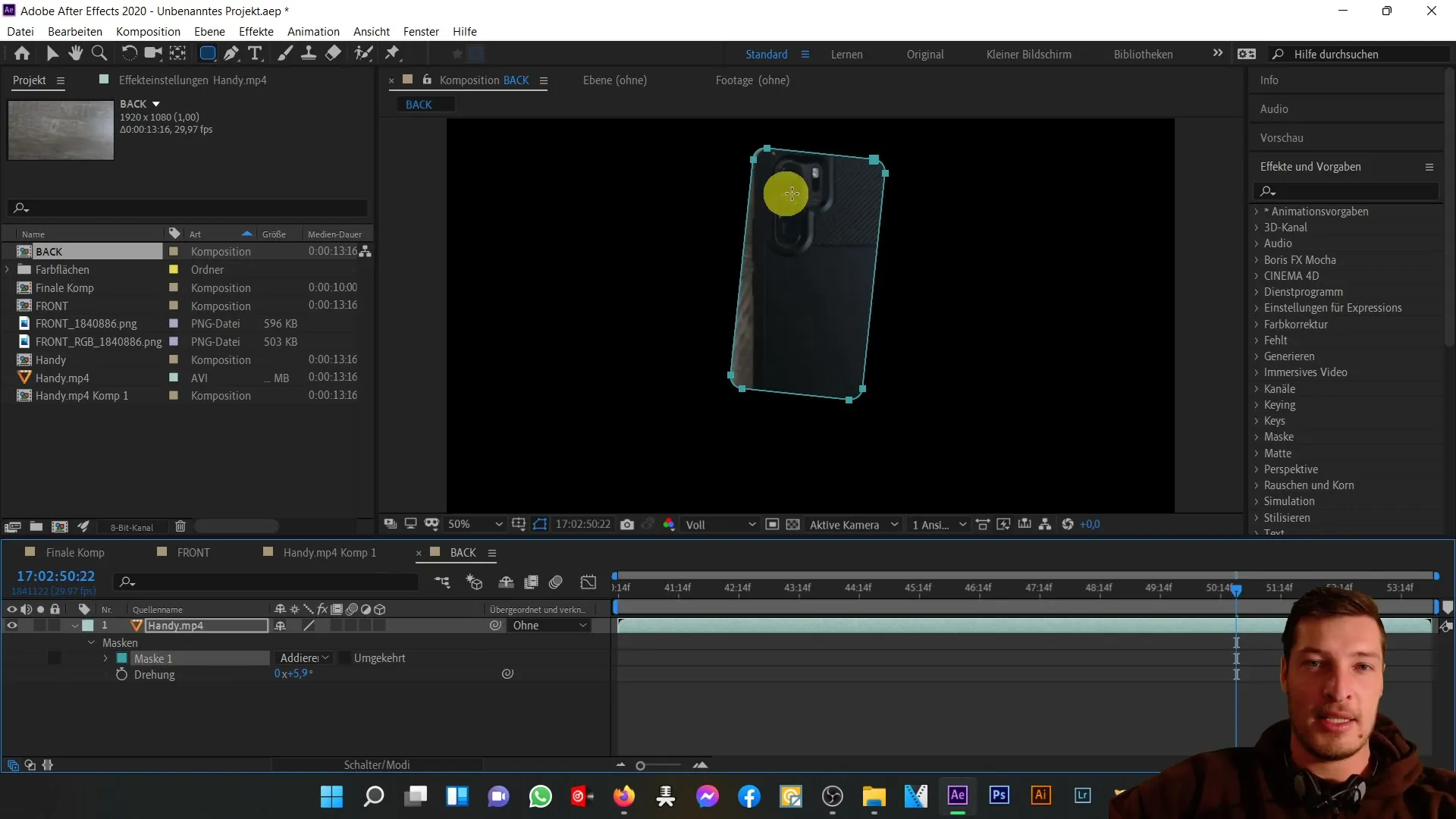 3D-Handy Rückseite erstellen in After Effects