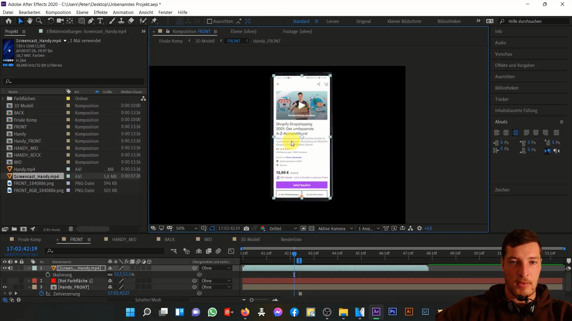 Mengatur ponsel 3D secara individual di After Effects Mengatur ponsel 3D di After Effects secara individual