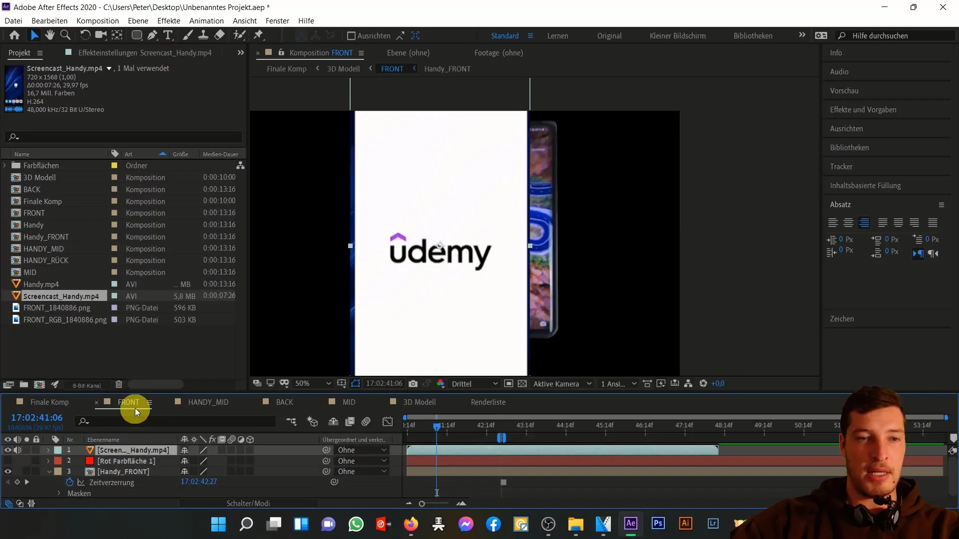 Membuat ponsel 3D yang unik di After Effects Mengatur ponsel 3D secara individual di After Effects