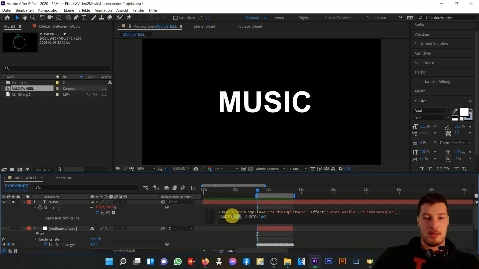 Musikanimation mit Expressions in After Effects