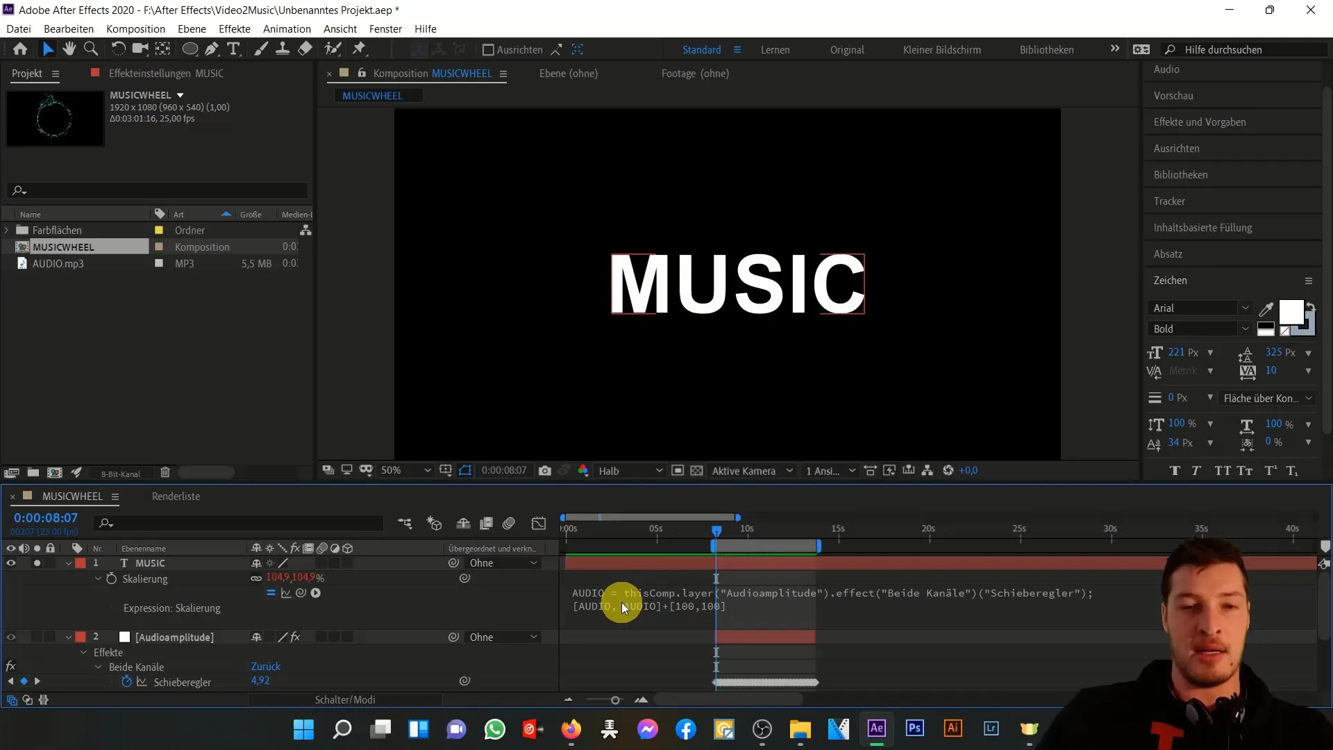 Musikanimation mit Expressions in After Effects
