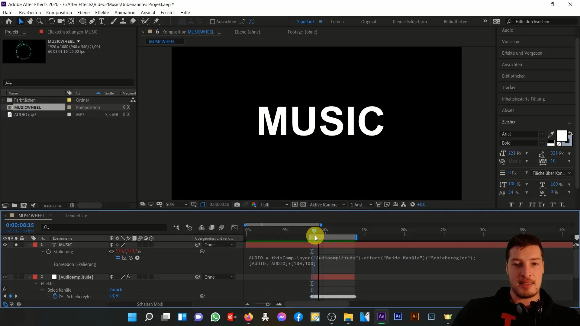 Musikanimation mit Expressions in After Effects