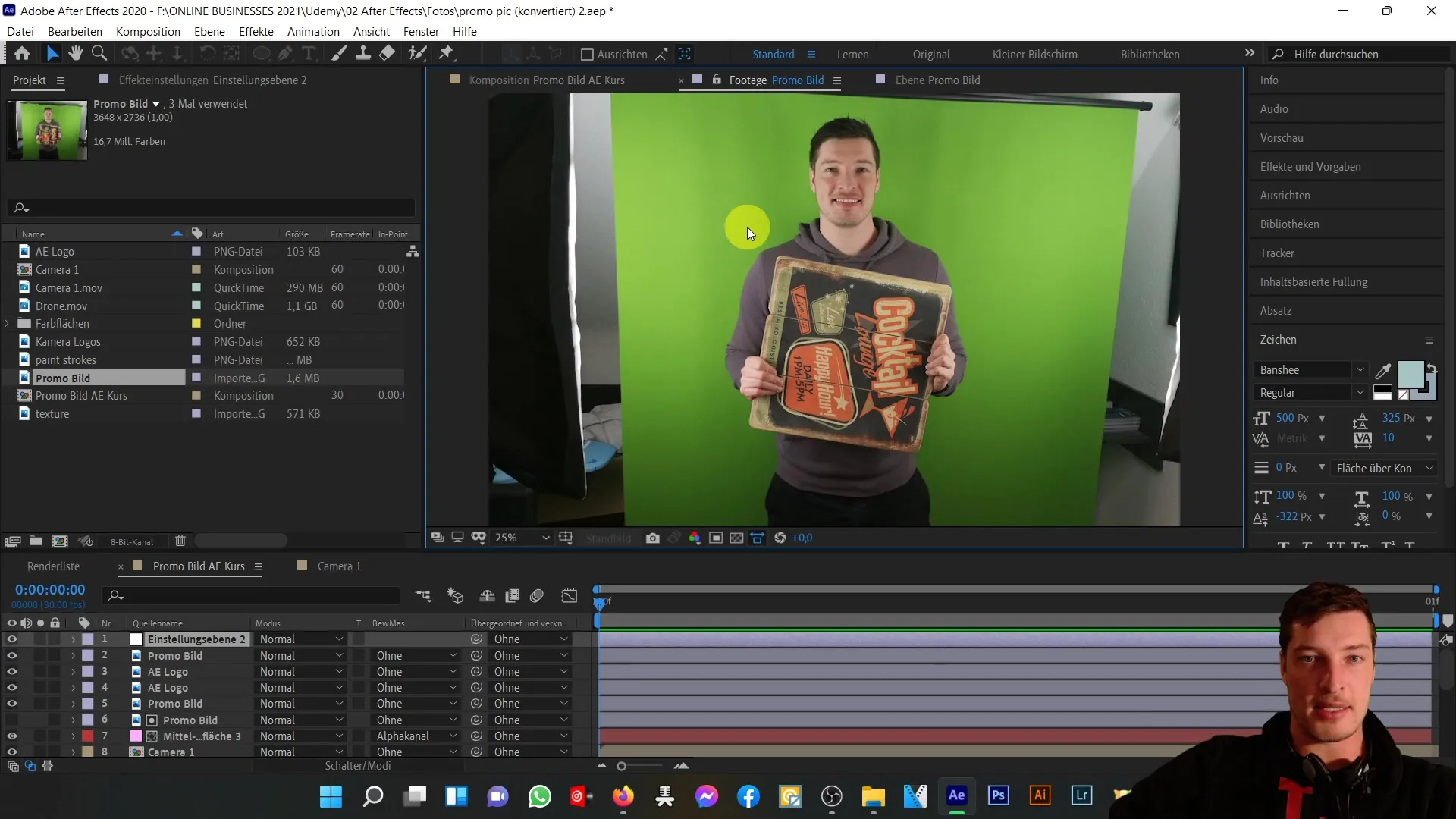 After Effects Tutorial: Beispiel-Kursbild Making-of