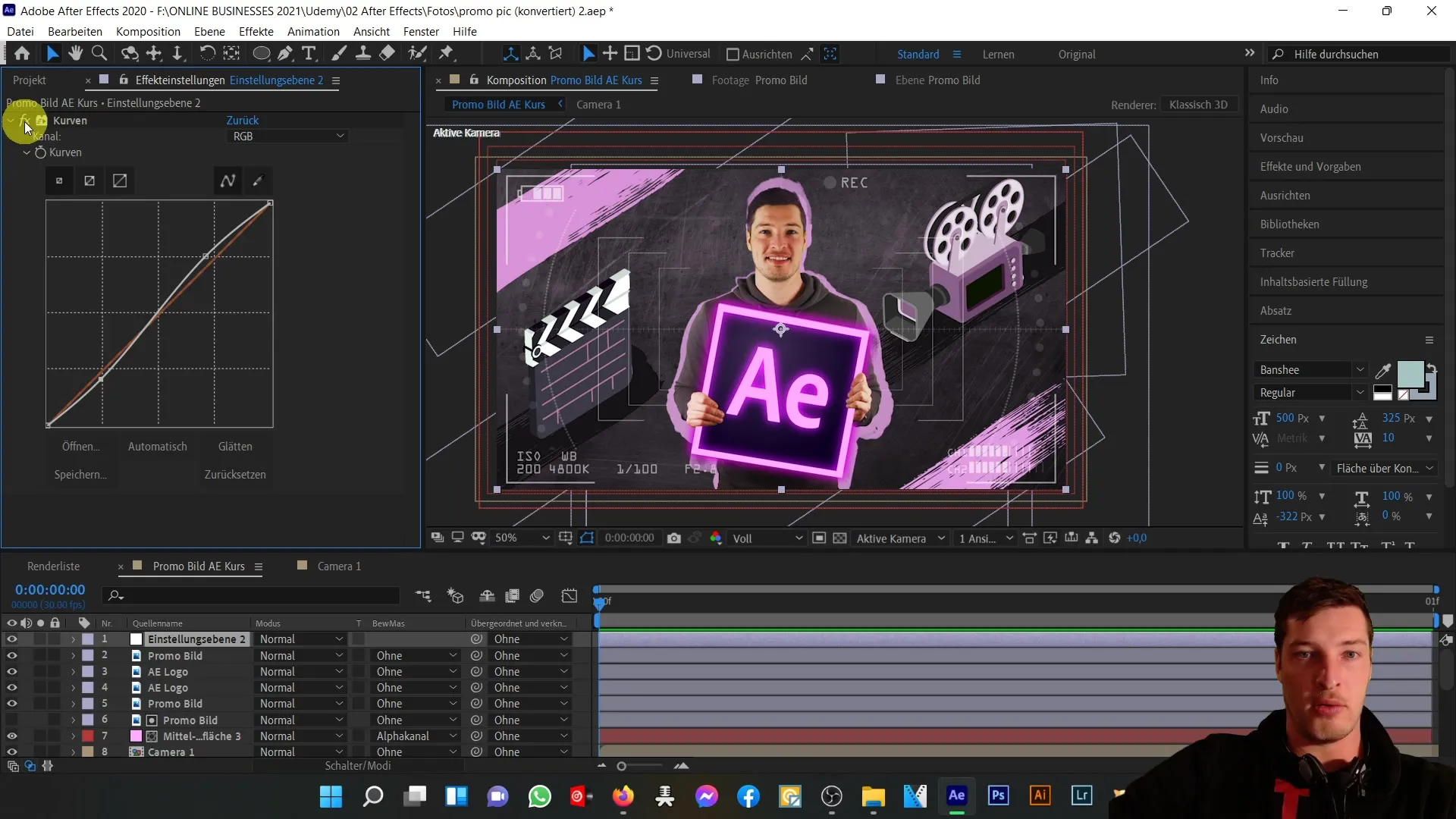 After Effects Tutorial: Beispiel-Kursbild Making-of