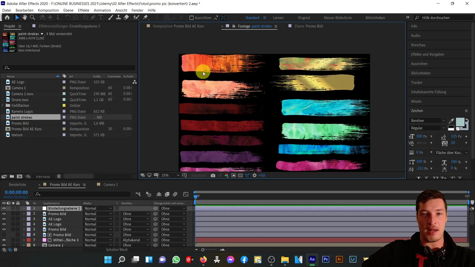 After Effects Tutorial: Beispiel-Kursbild Making-of