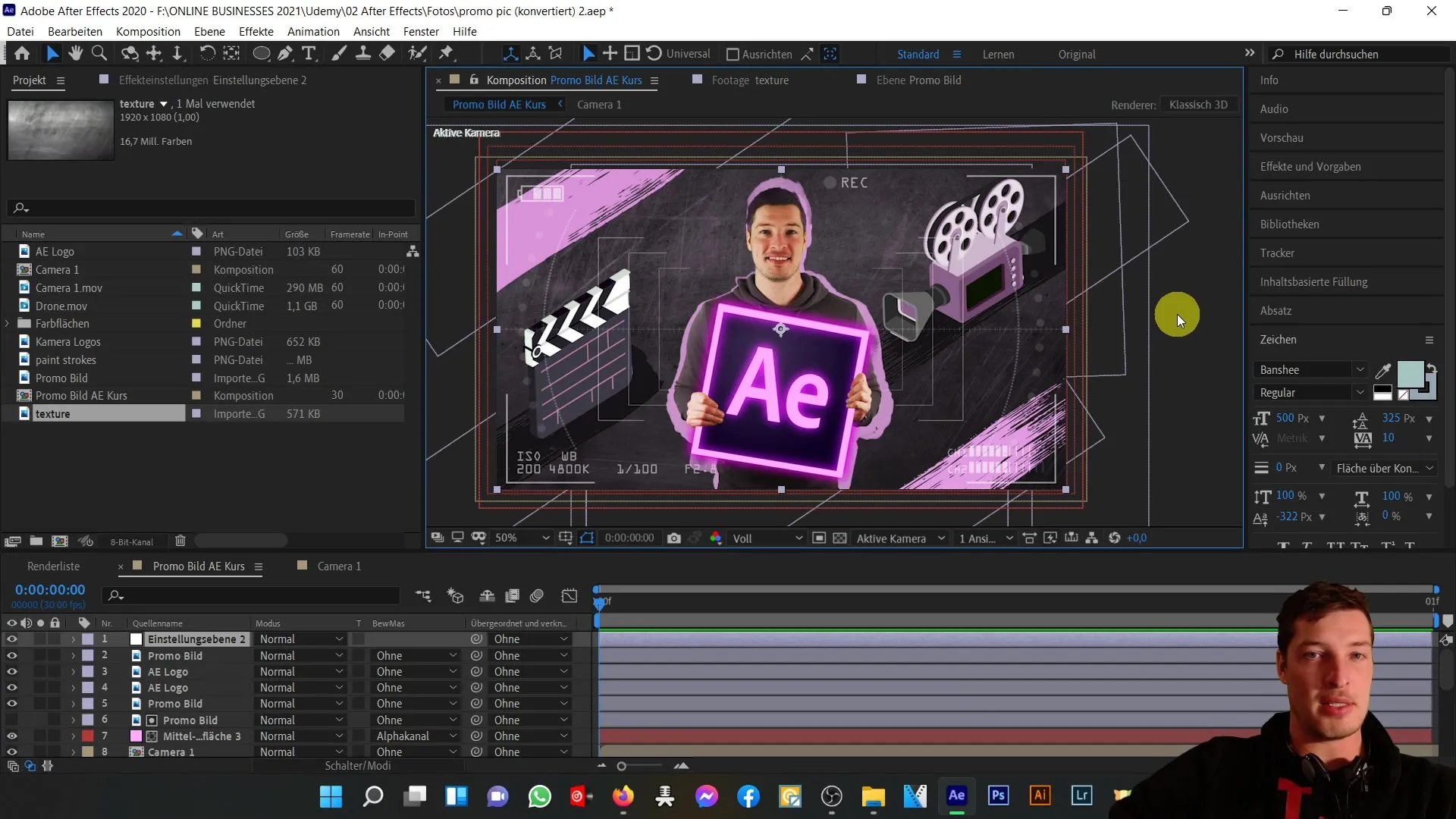 After Effects Tutorial: Beispiel-Kursbild Making-of