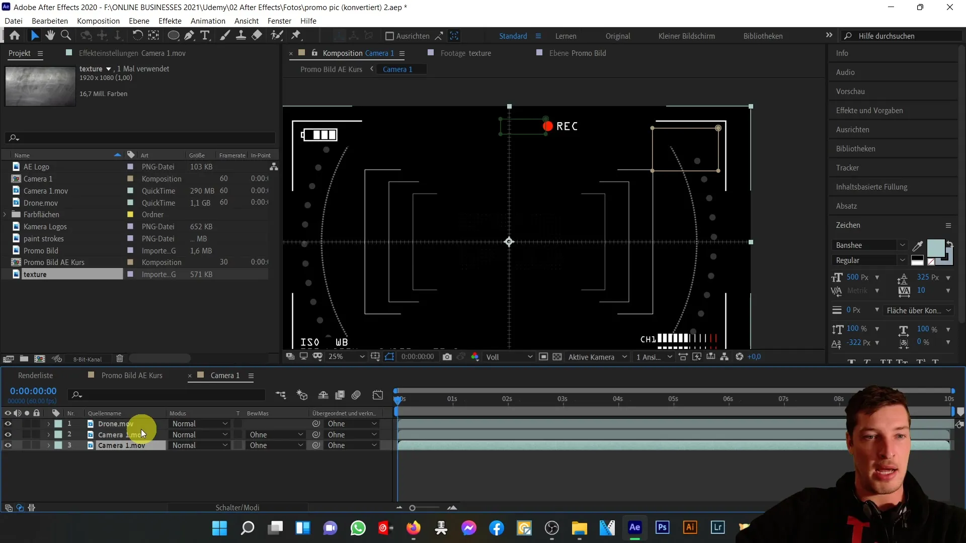 After Effects Tutorial: Beispiel-Kursbild Making-of