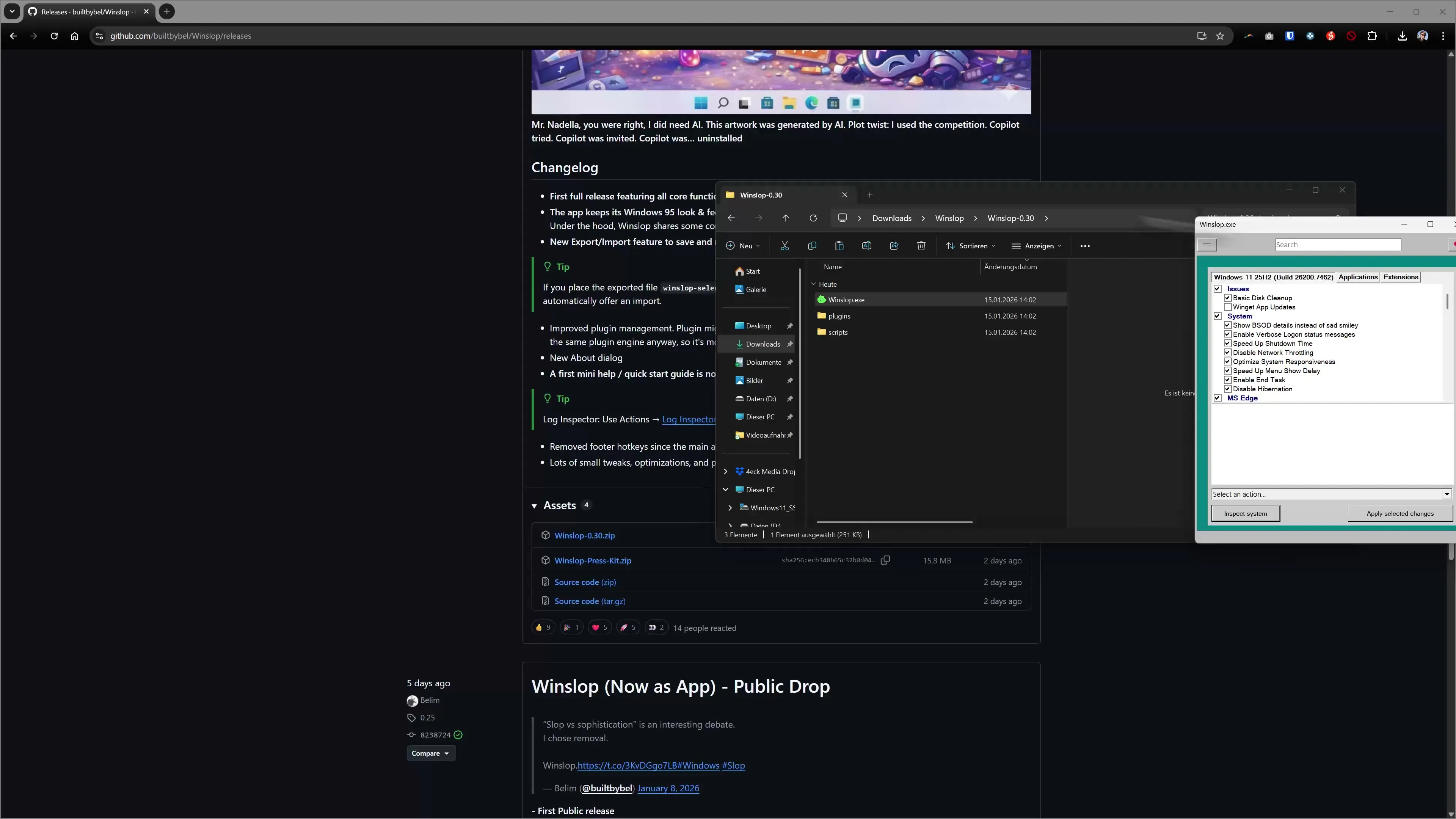 Optimize advertising and bloatware in Windows 11 with Winslop