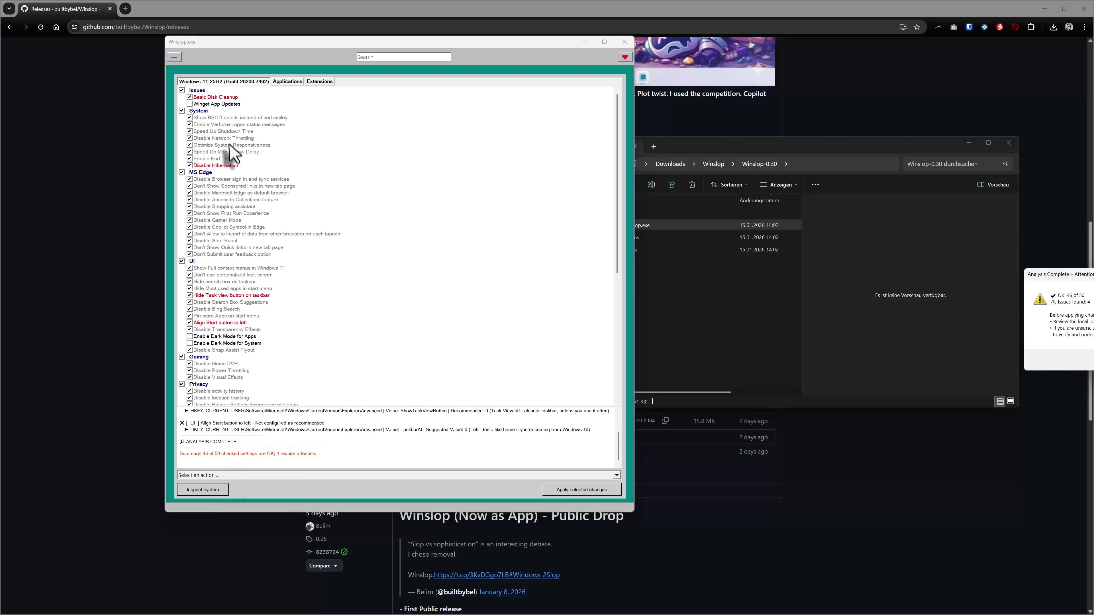 Optimize advertising and bloatware in Windows 11 with Winslop