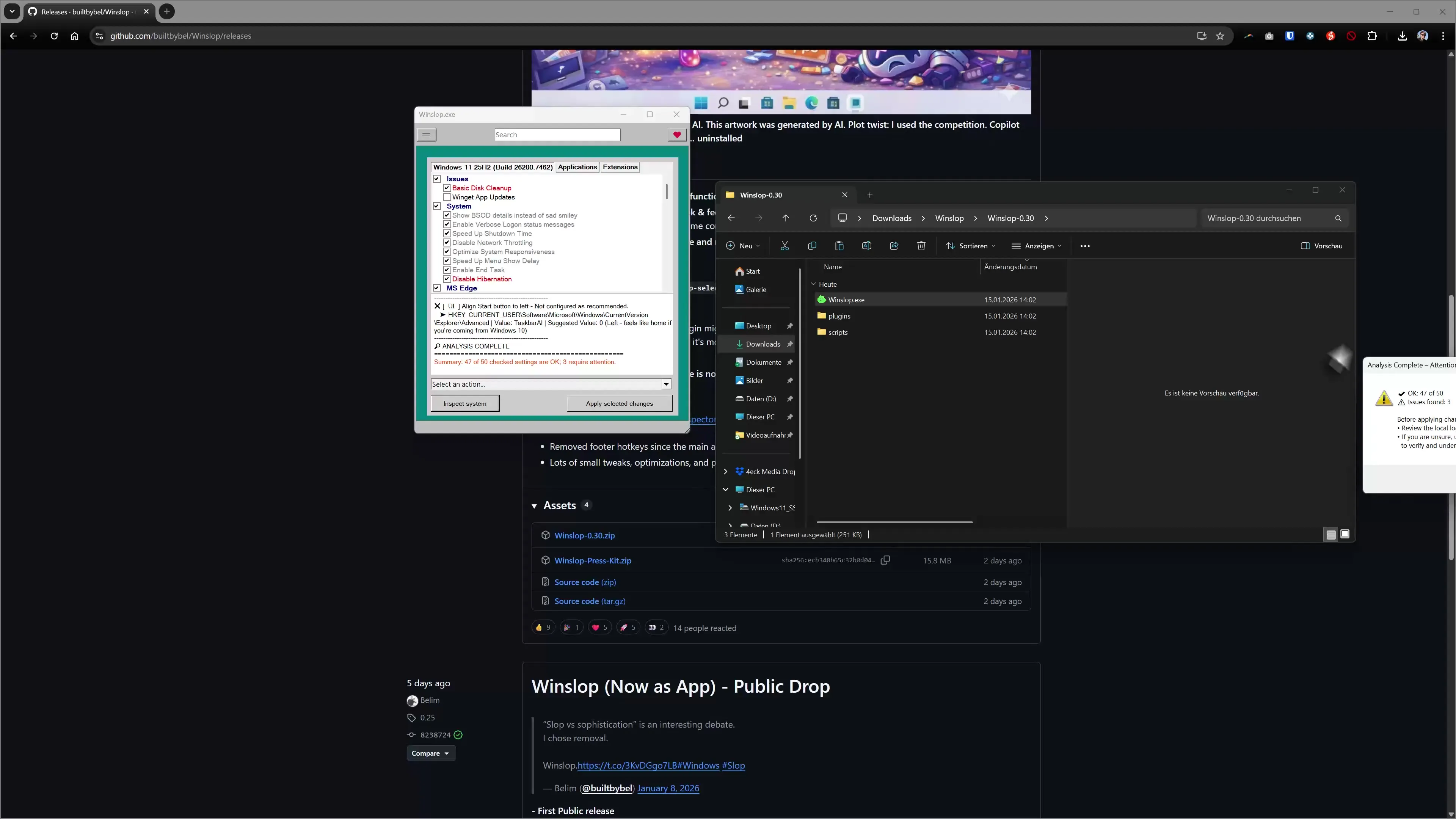Optimize advertising and bloatware in Windows 11 with Winslop