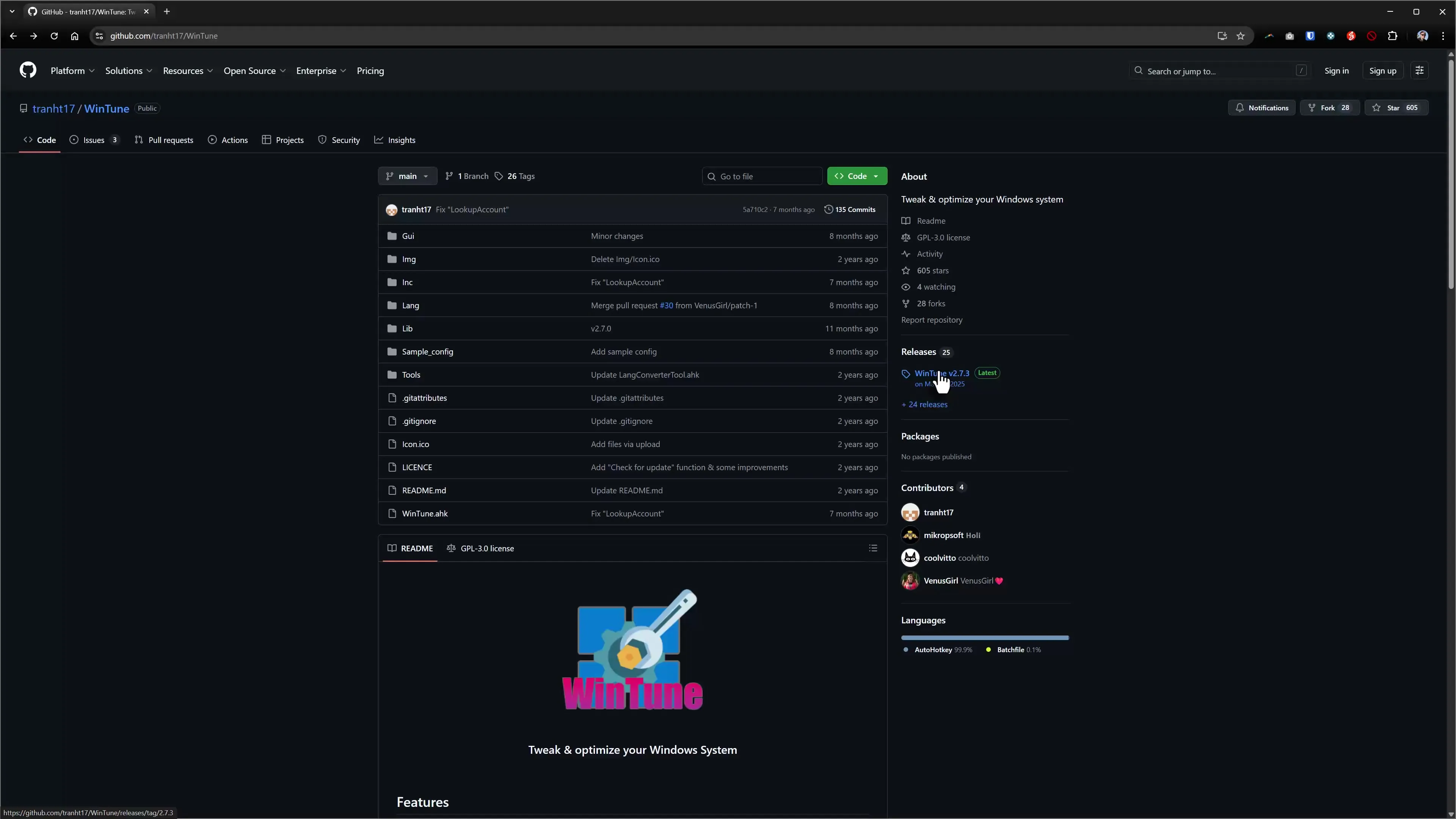 Use WinTune for Windows optimization