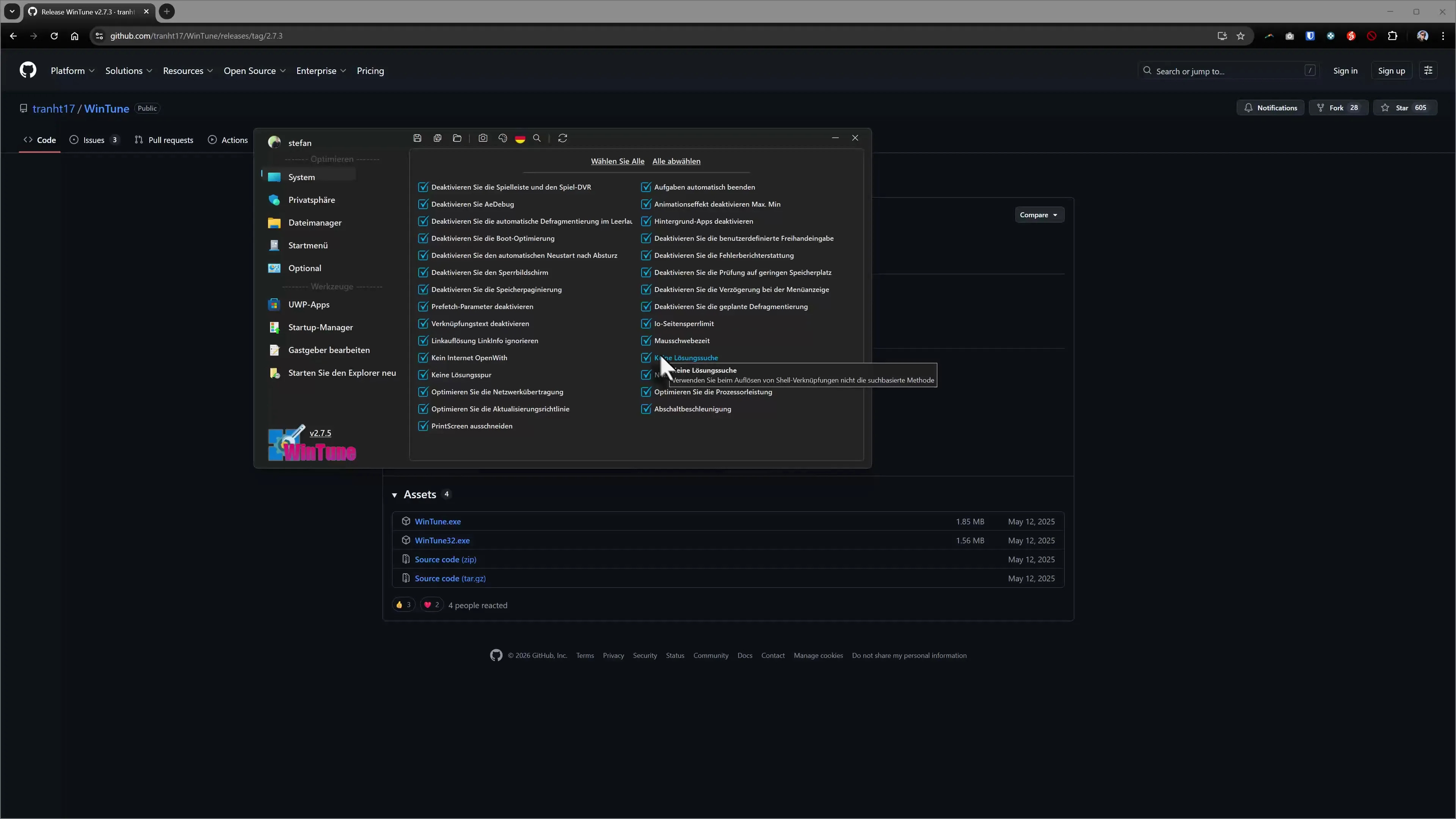 Use WinTune for Windows optimization