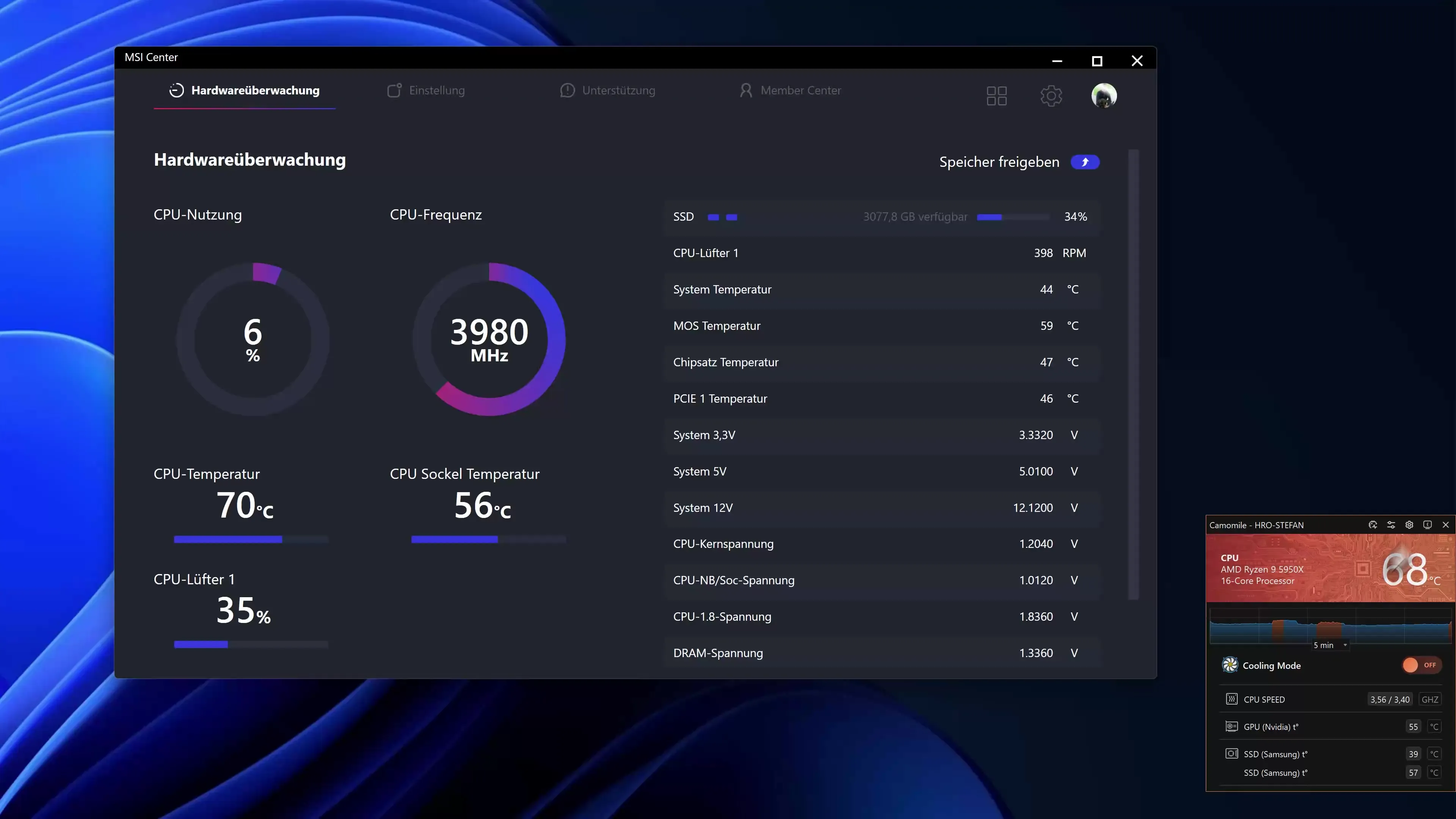 Chamomile: Running the PC quietly and coolly