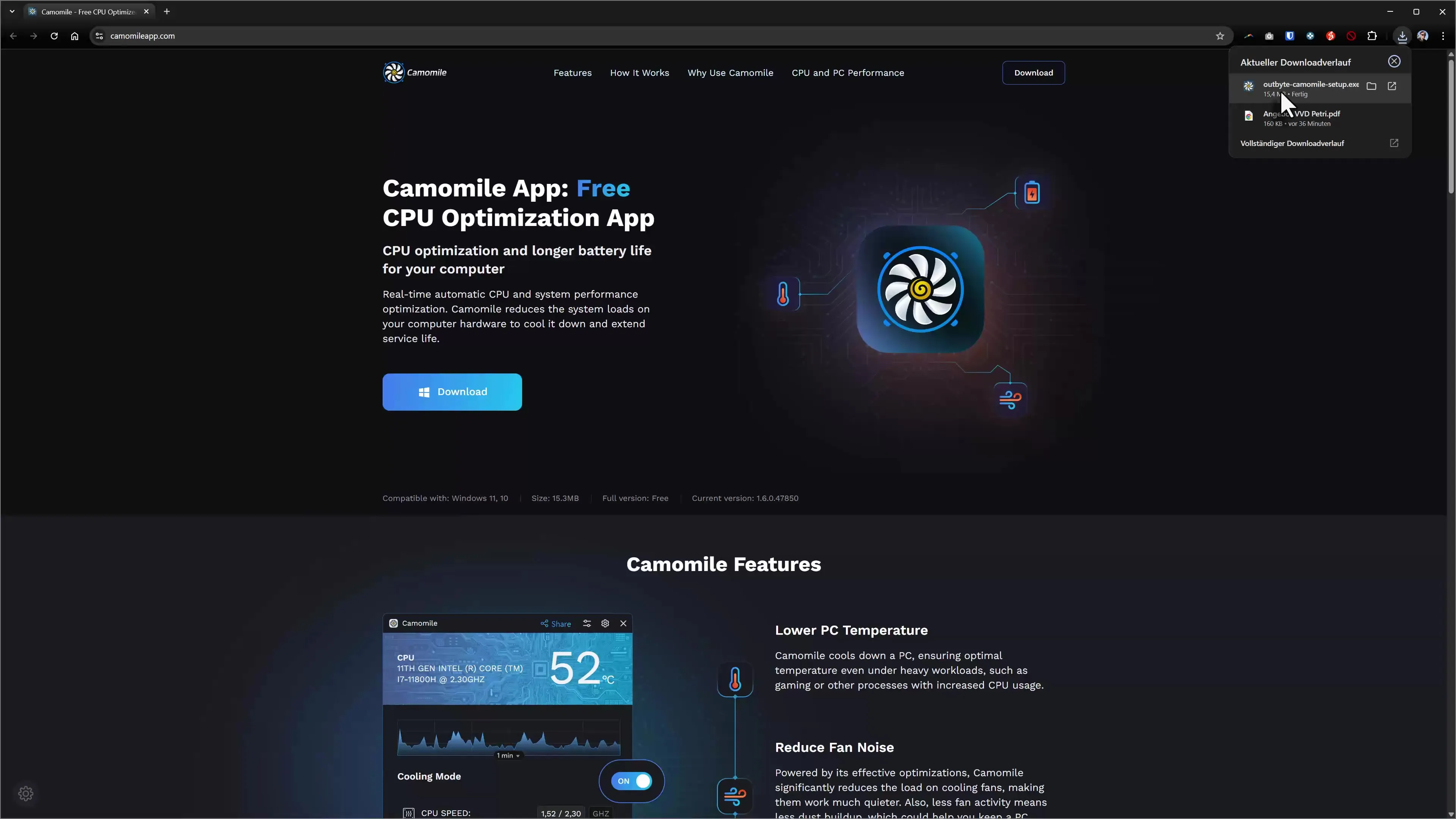 Chamomile: Run PC quietly and cool